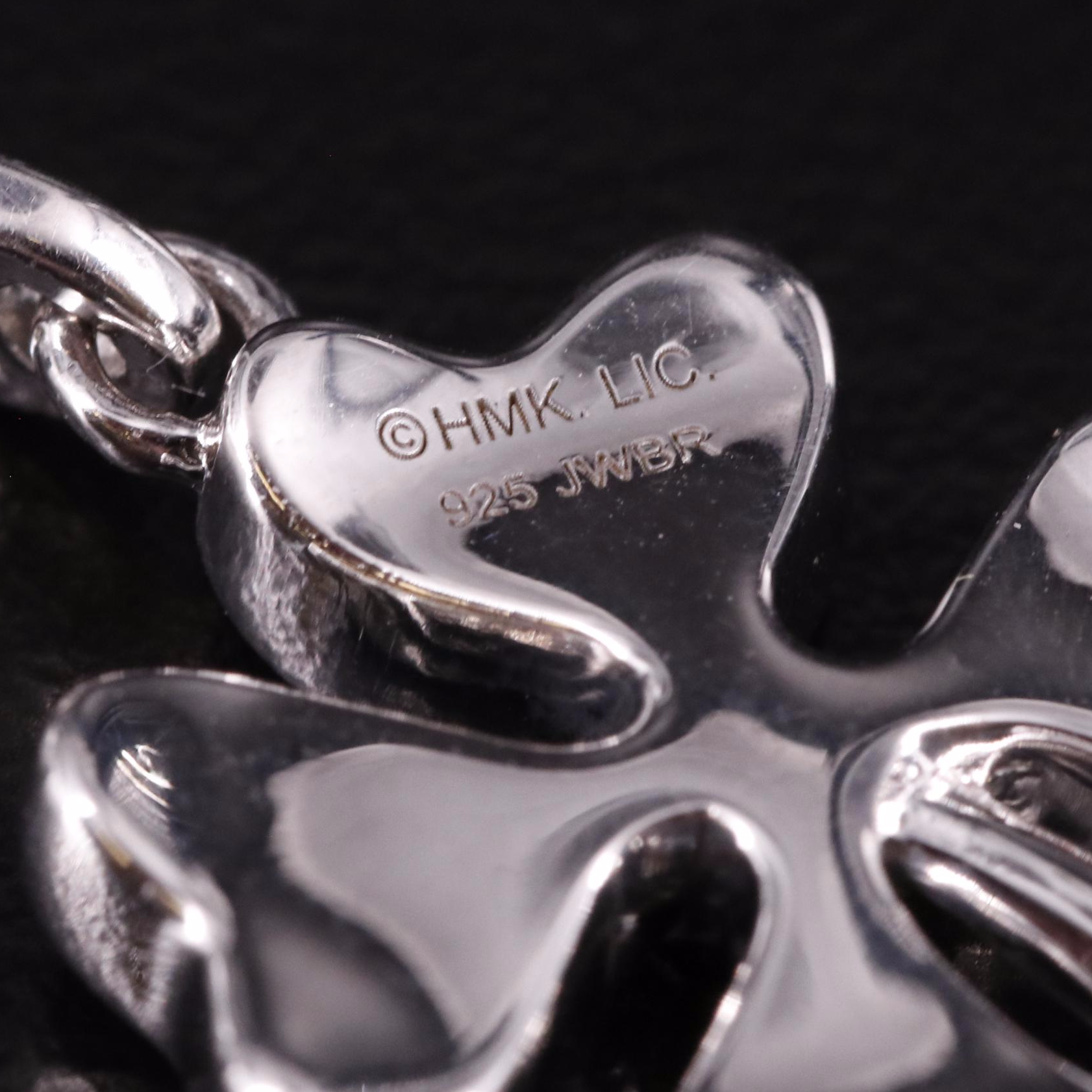 Sterling Diamond Four Leaf Clover Pendant Necklace