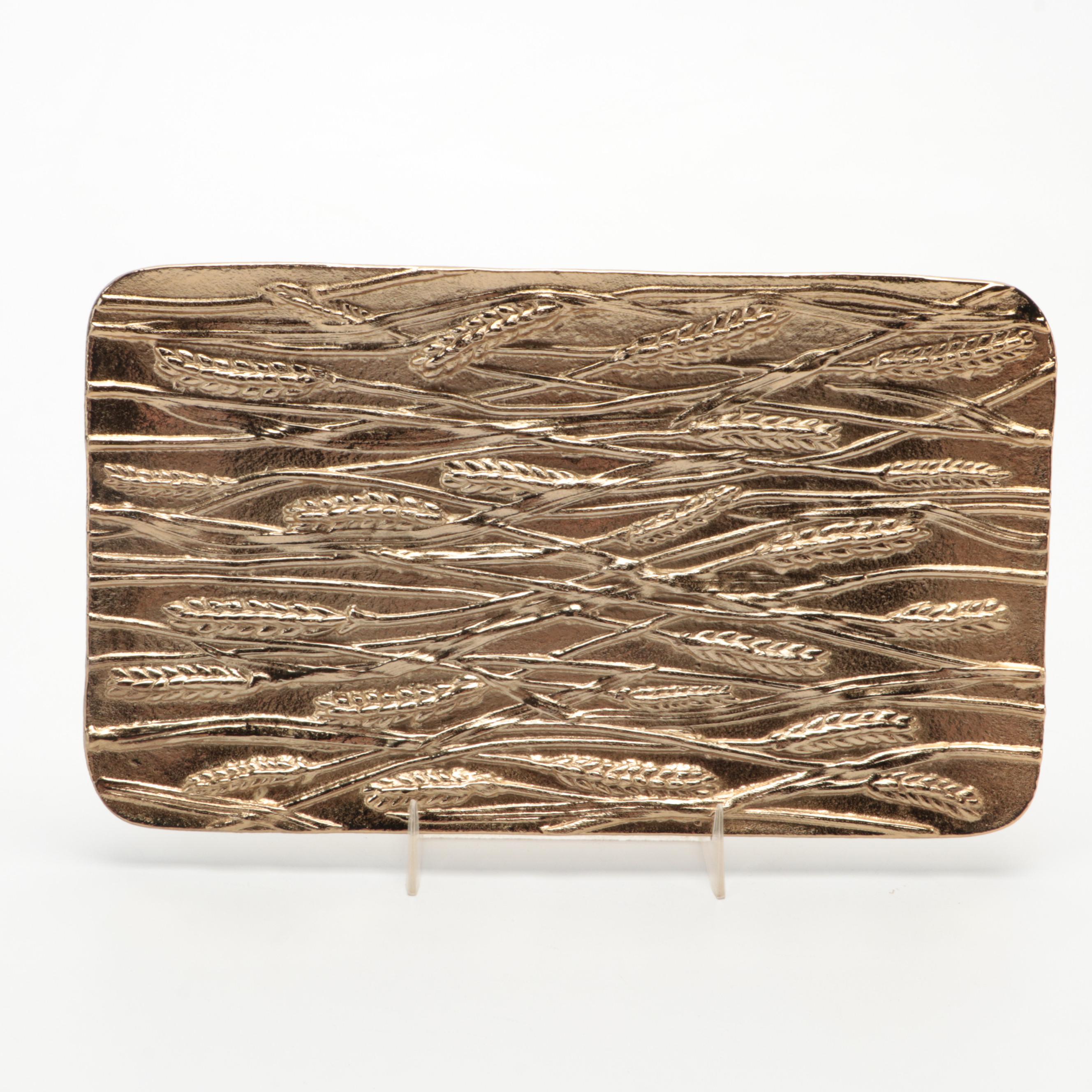 Michael Aram "Wheat" Bread Plate, Cocktail Napkin Holder, and Nut Dish