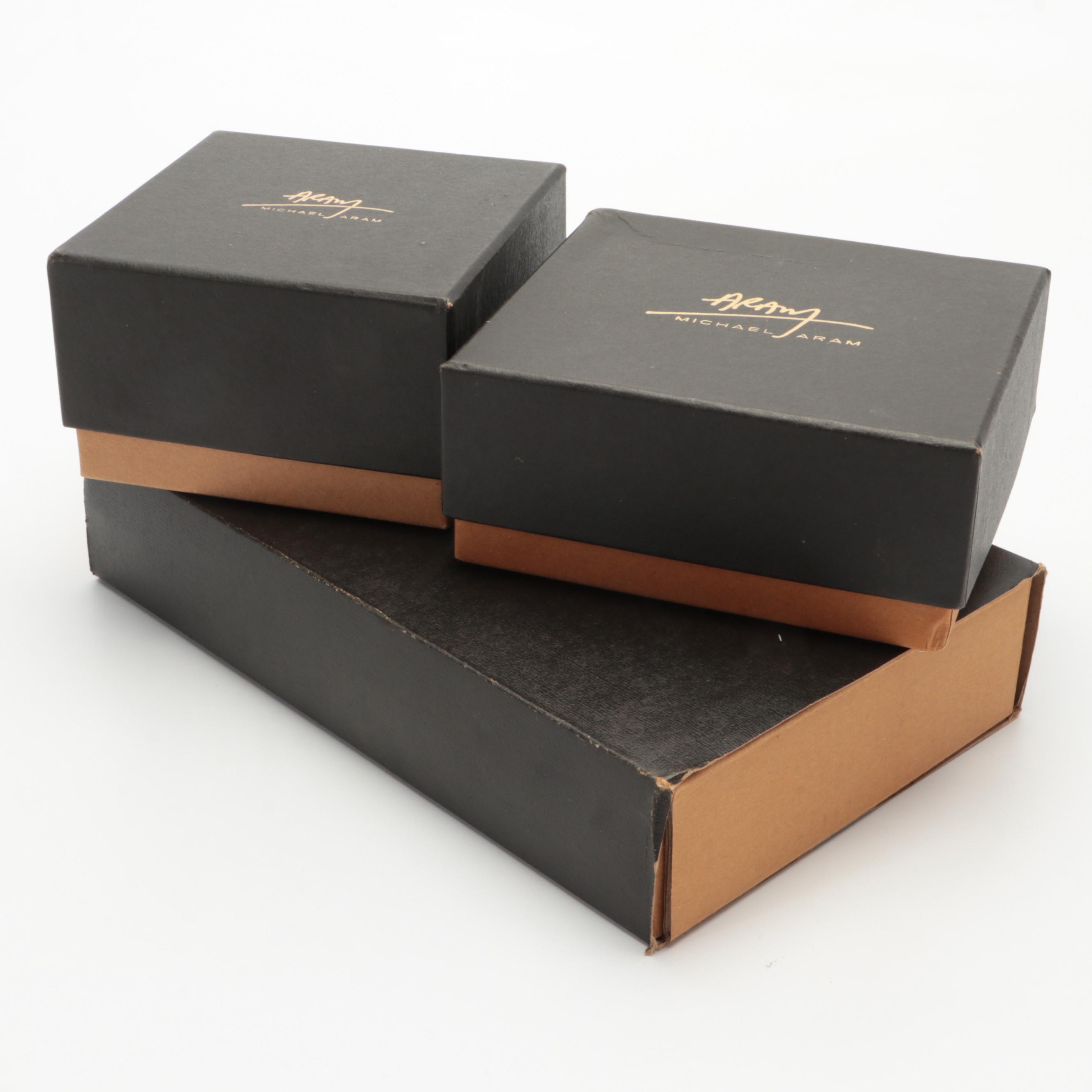 Michael Aram "Wheat" Bread Plate, Cocktail Napkin Holder, and Nut Dish