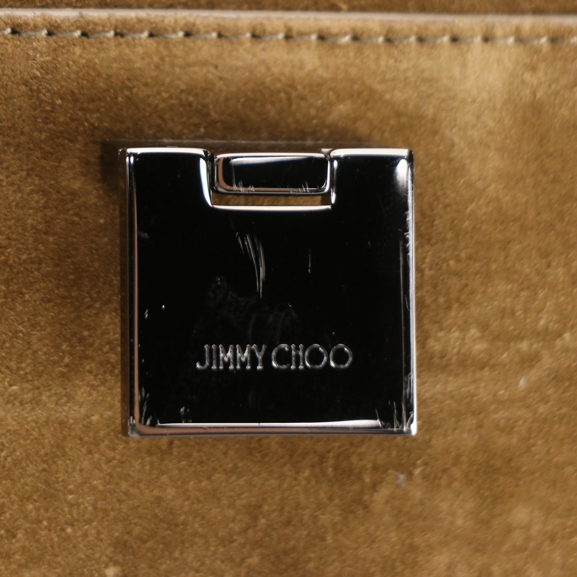 Jimmy Choo Two-Way Handbag in Olive Green Suede and Leather