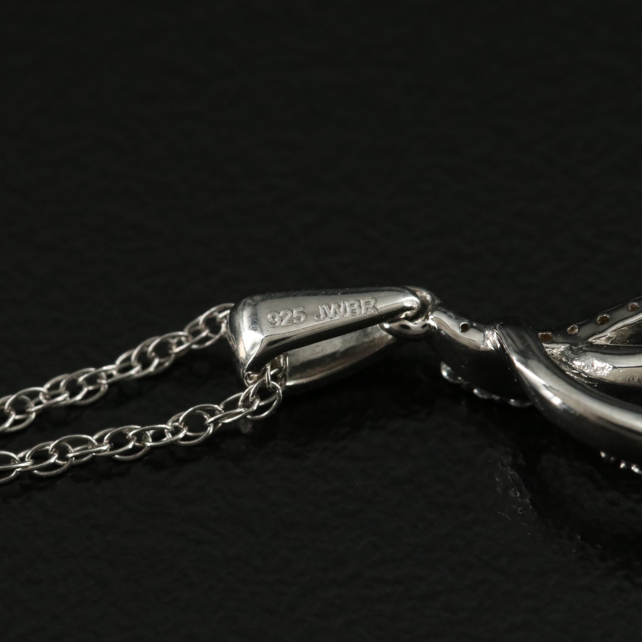 Sterling Topaz and Sapphire Pendant Necklace