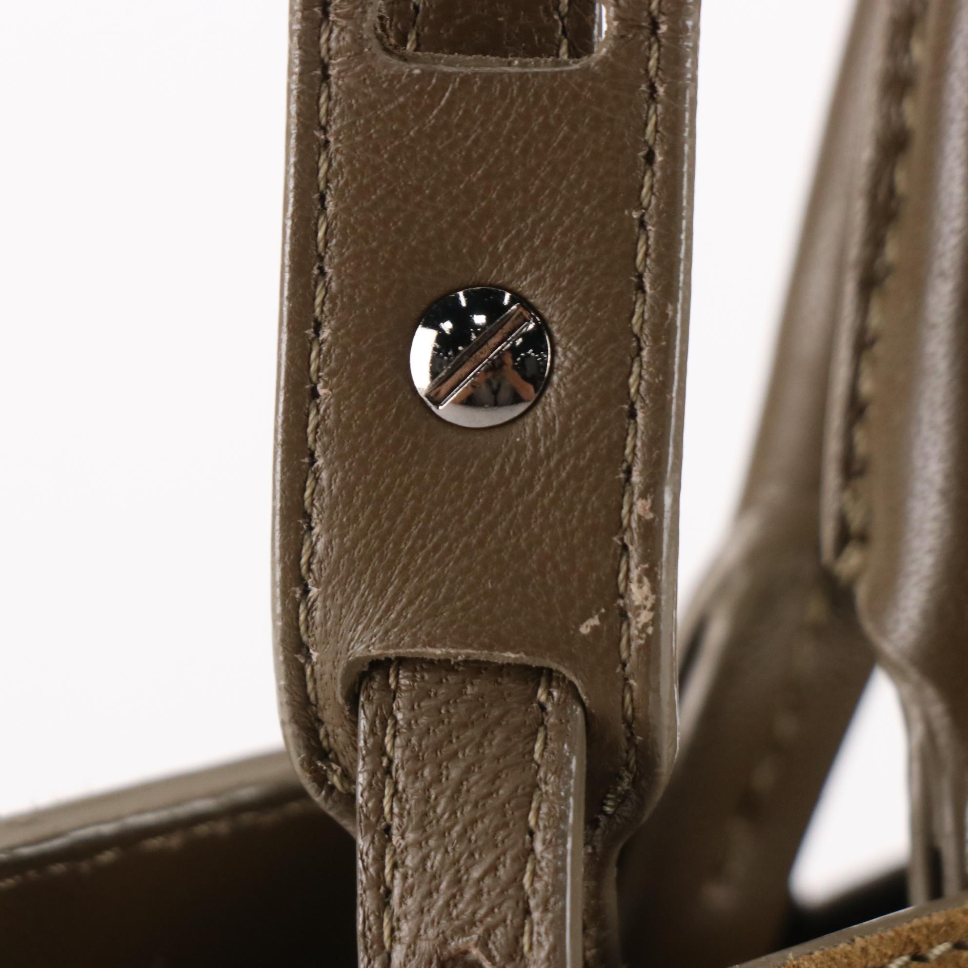 Jimmy Choo Two-Way Handbag in Olive Green Suede and Leather