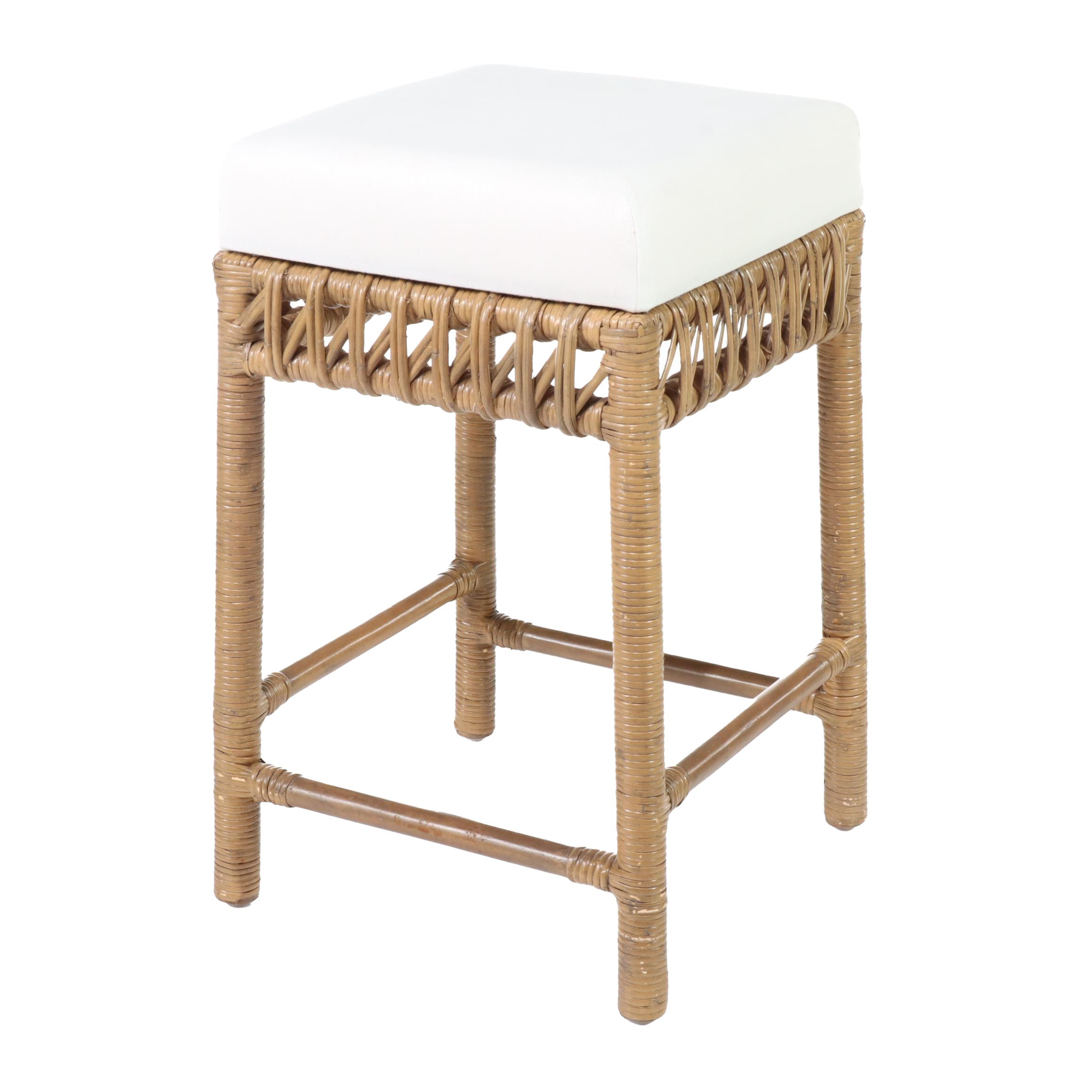 Ballard Designs "Carly" Wicker and Rattan Counter Stool
