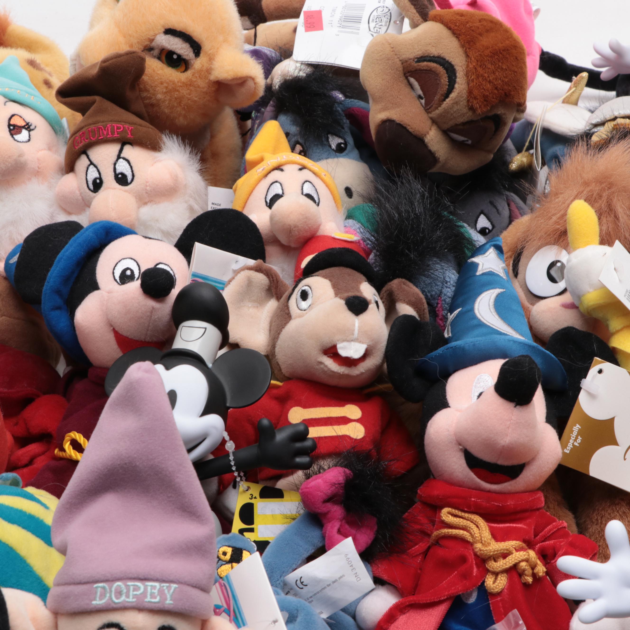 Disney Eeyore, Mickey Mouse, Nala with Other Stuffed Toys and Figures