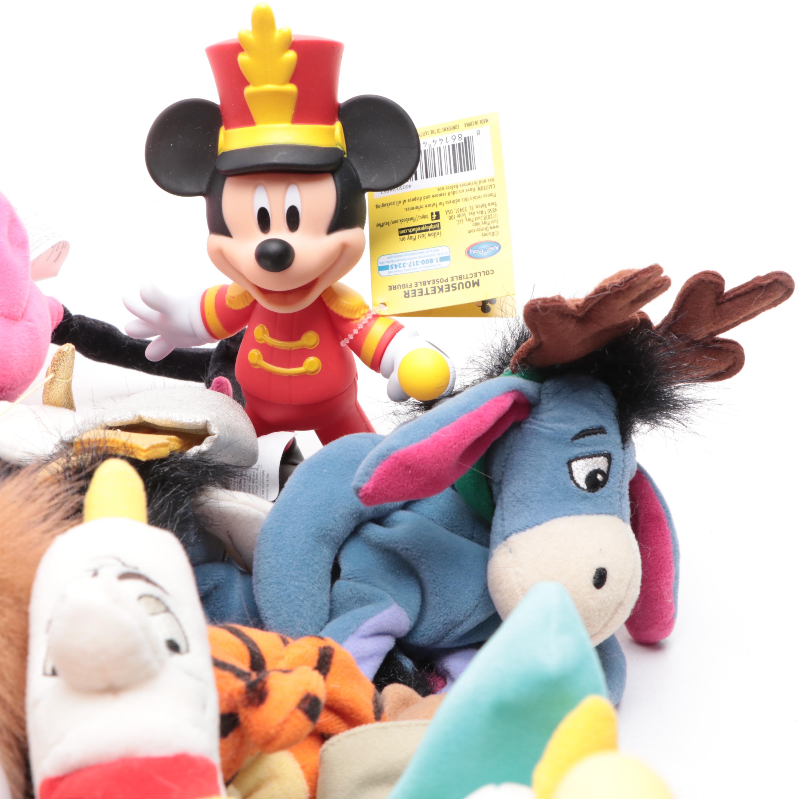 Disney Eeyore, Mickey Mouse, Nala with Other Stuffed Toys and Figures