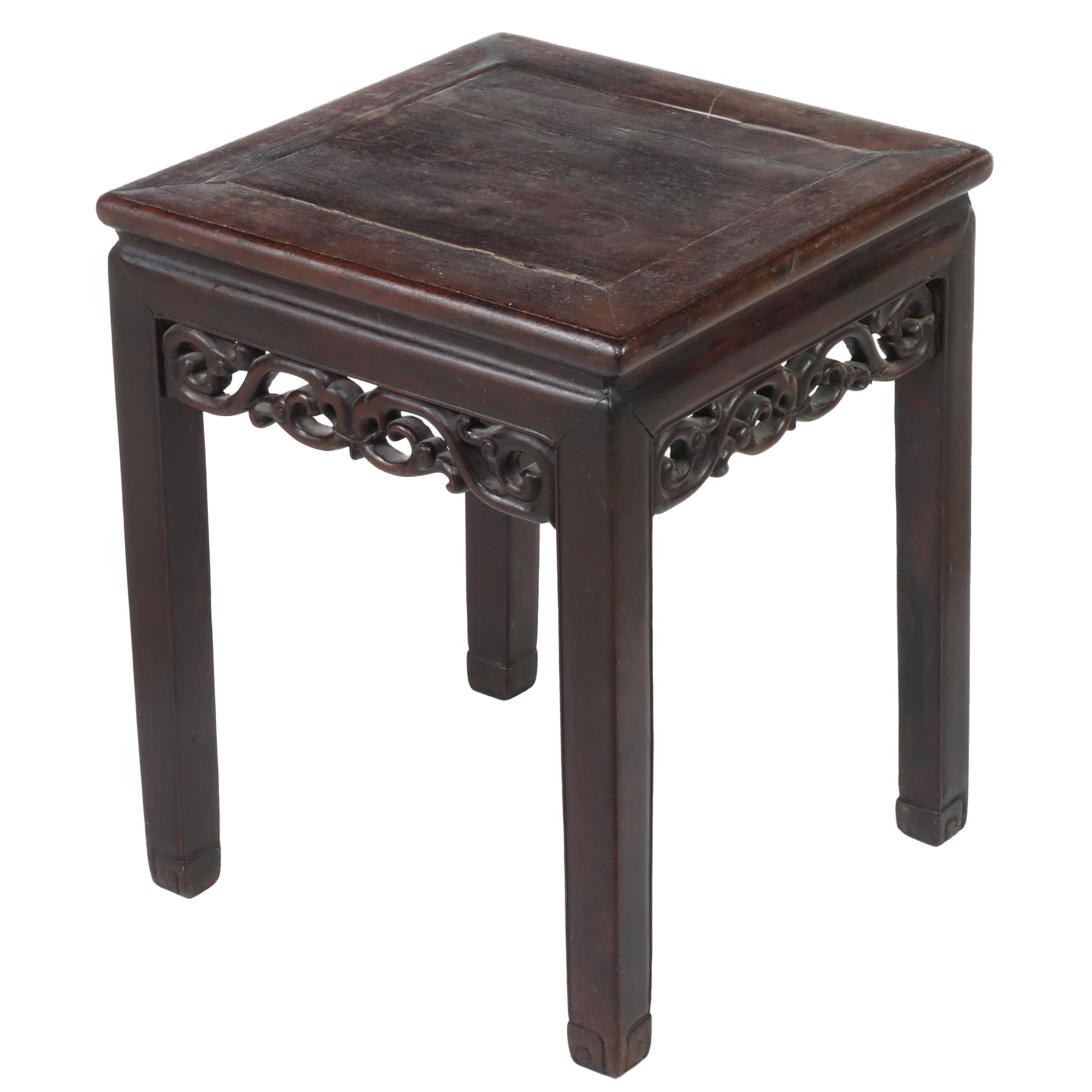 Chinese Carved Hardwood Side Table