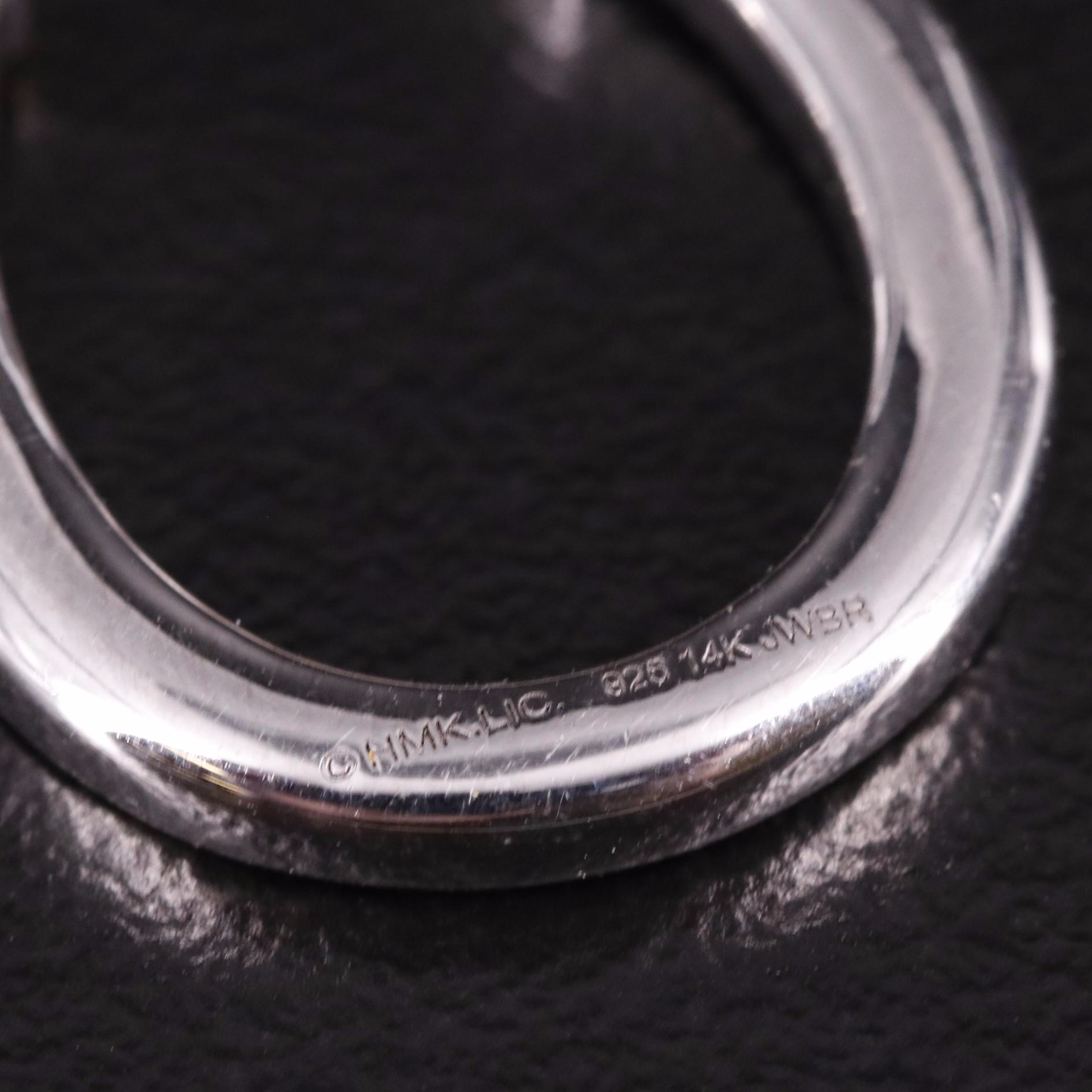 Sterling Diamond Horseshoe Pendant Necklace with 14K Accent