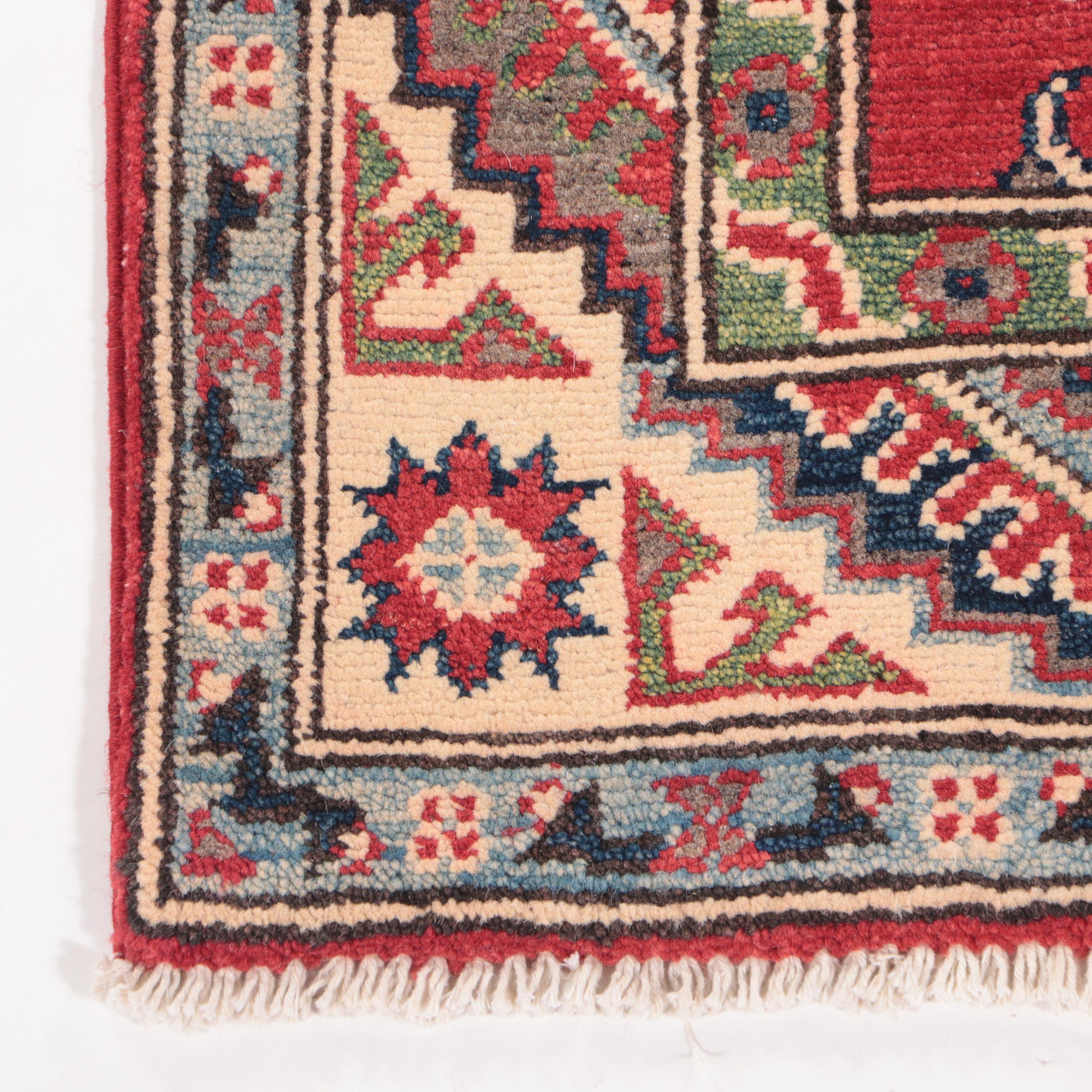 2'10 x 4'3 Hand-Knotted Afghan Kazak Accent Rug