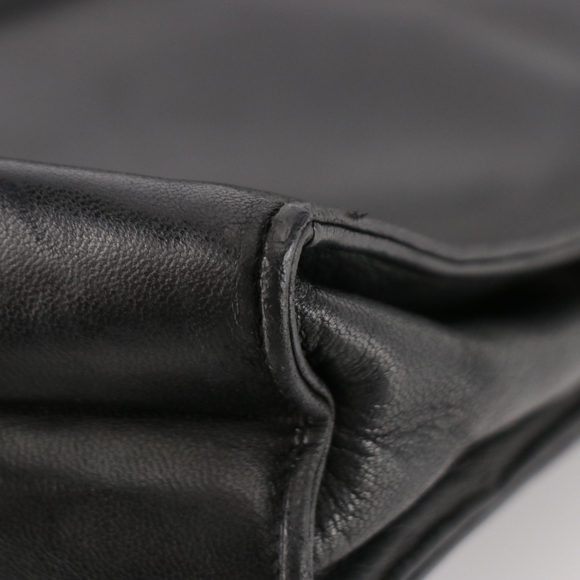 Chanel CC Small Flap Shoulder Bag in Black Quilted Lambskin Leather