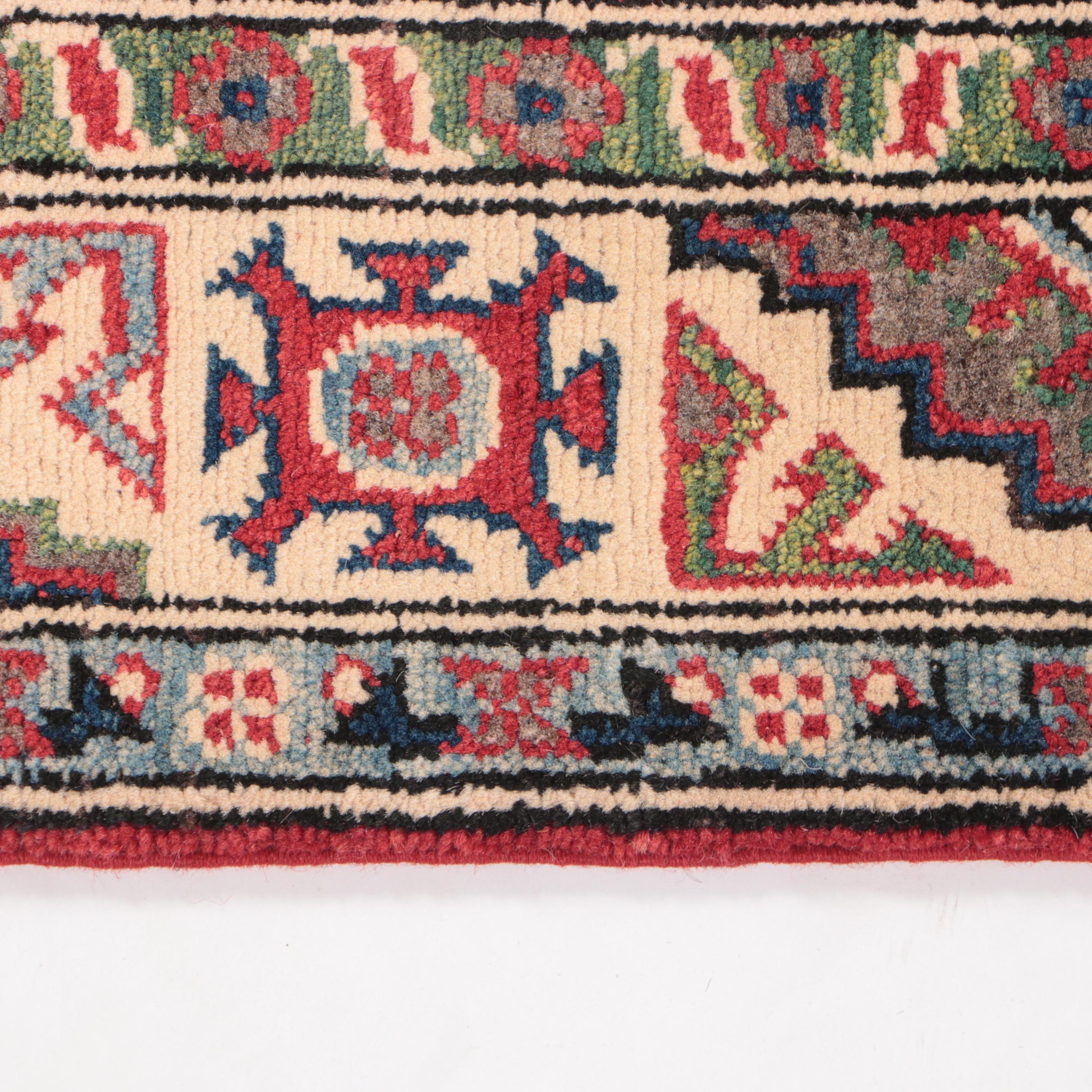 2'10 x 4'3 Hand-Knotted Afghan Kazak Accent Rug