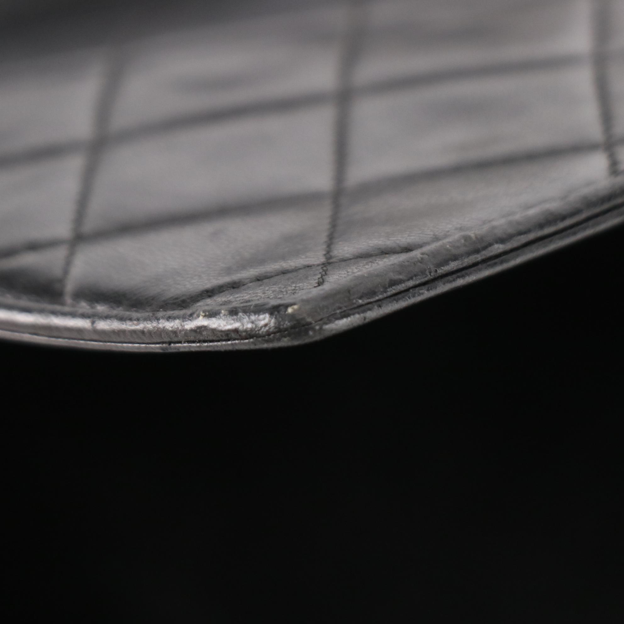 Chanel CC Small Flap Shoulder Bag in Black Quilted Lambskin Leather