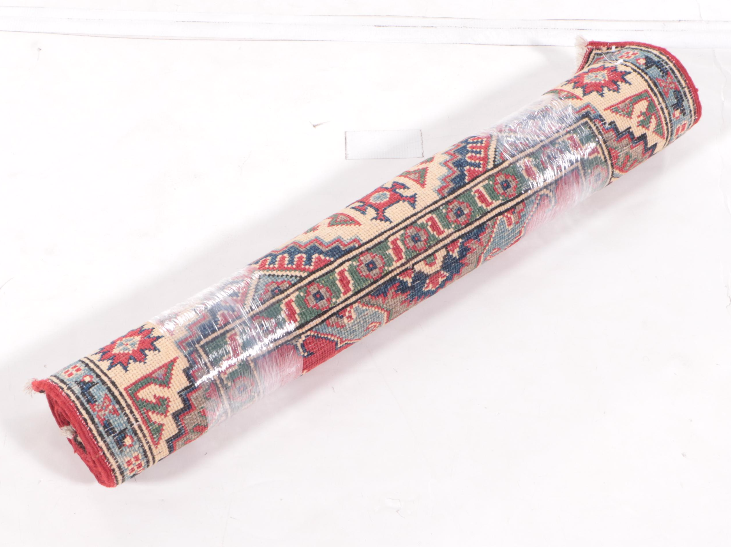 2'10 x 4'3 Hand-Knotted Afghan Kazak Accent Rug