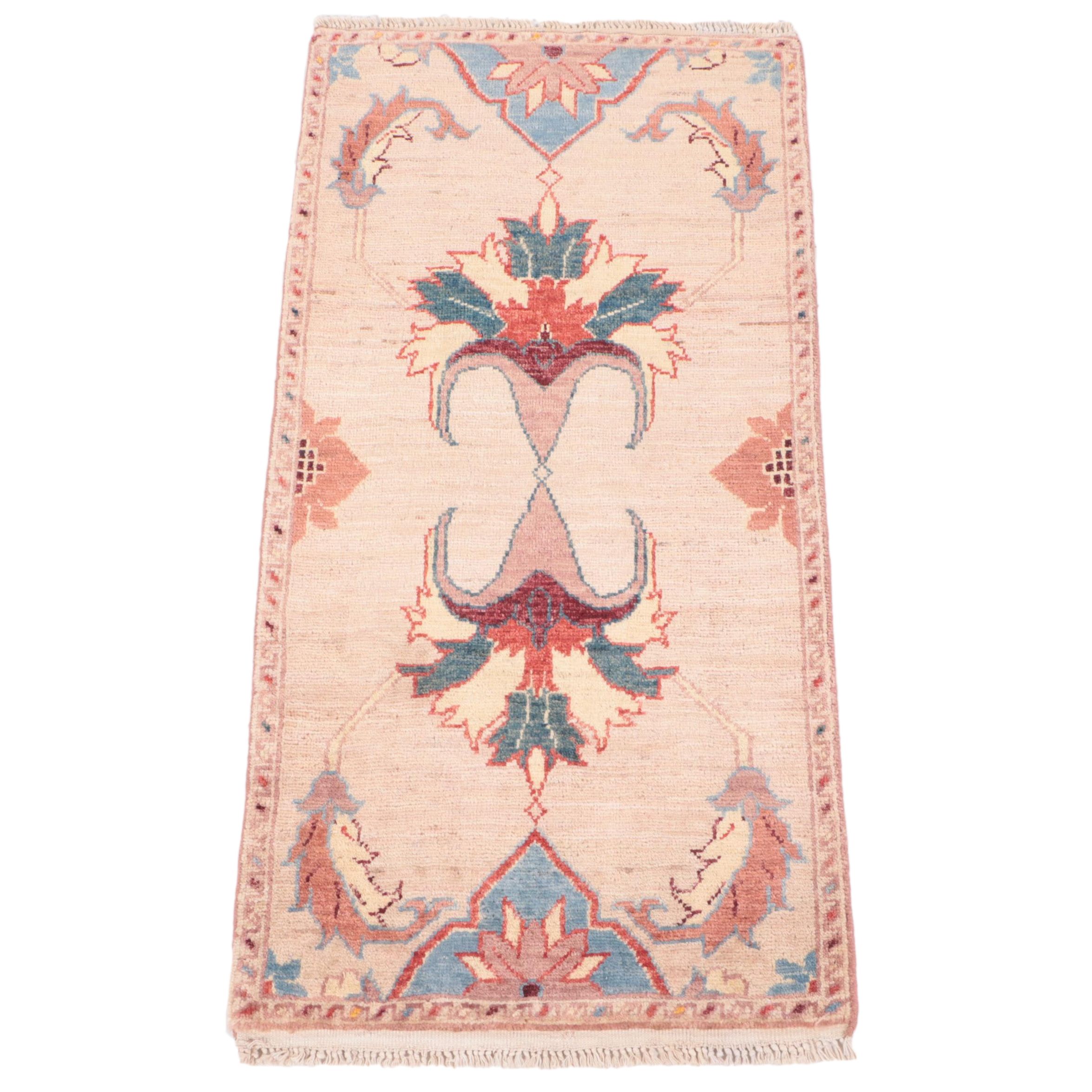 1'8 x 3'6 Hand-Knotted Indo-Turkish Hereke Accent Rug