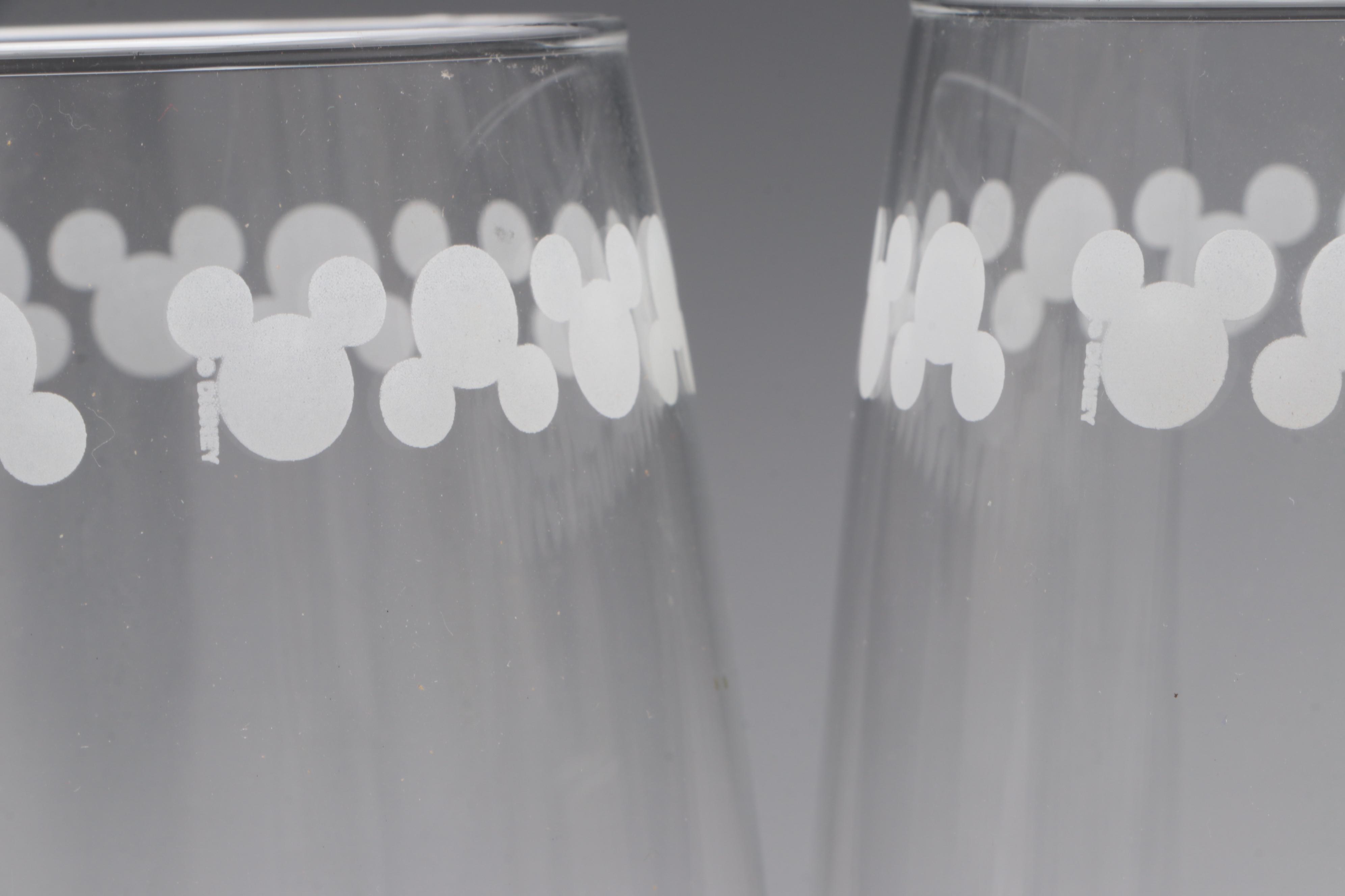 Disney Parks Mickey Mouse Etched Glass Stemware with More Glass Stemware