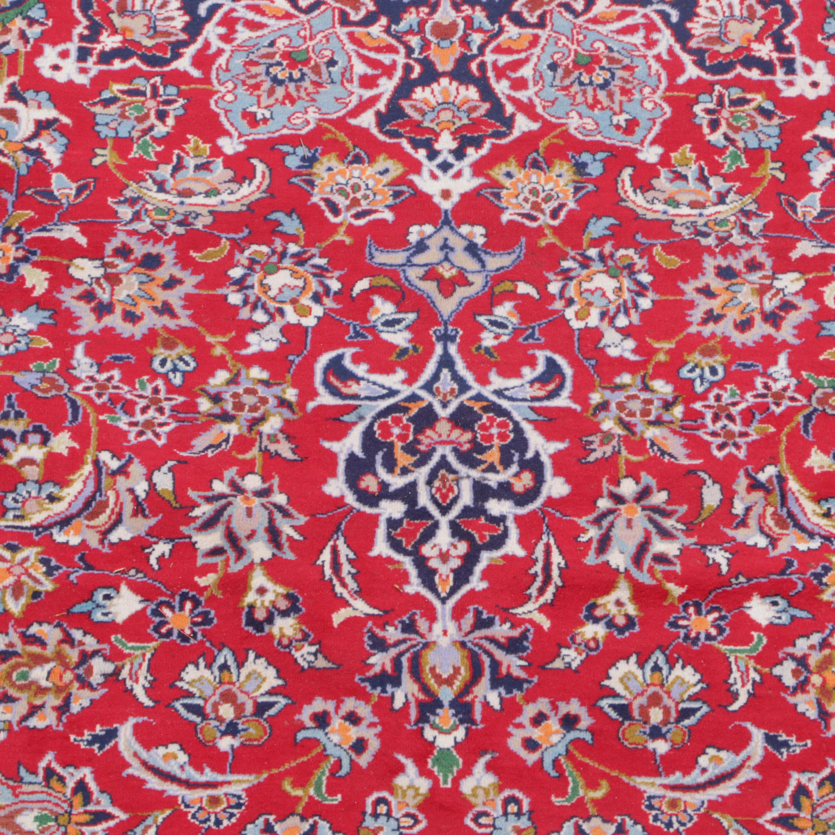 10'9 x 15'5 Hand-Knotted Persian Kashan Room Sized Rug