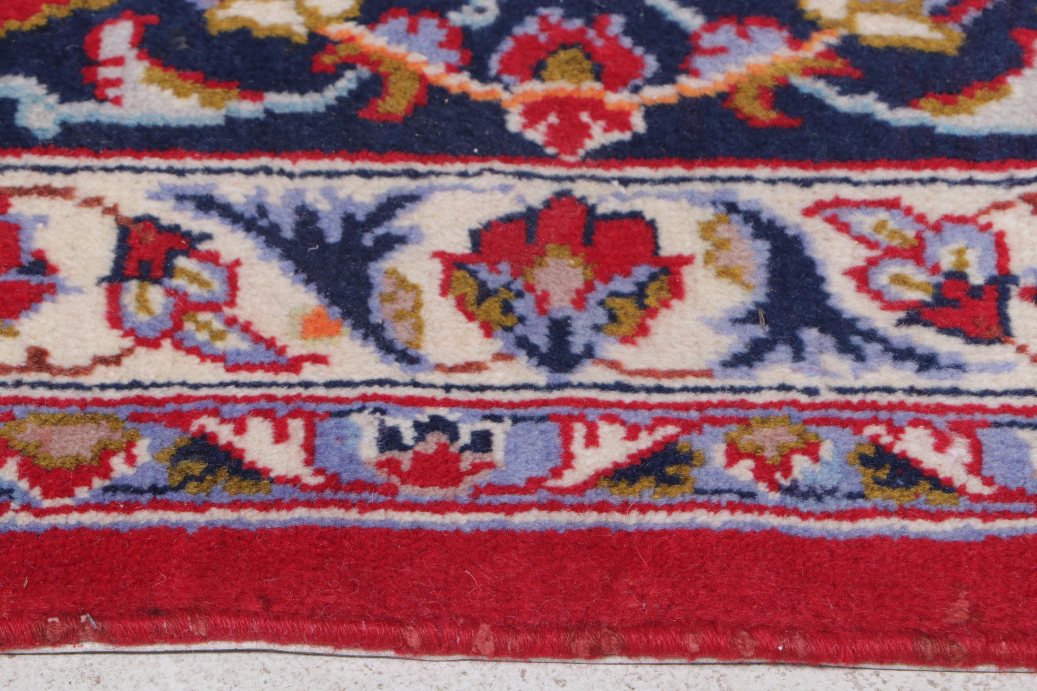 10'9 x 15'5 Hand-Knotted Persian Kashan Room Sized Rug