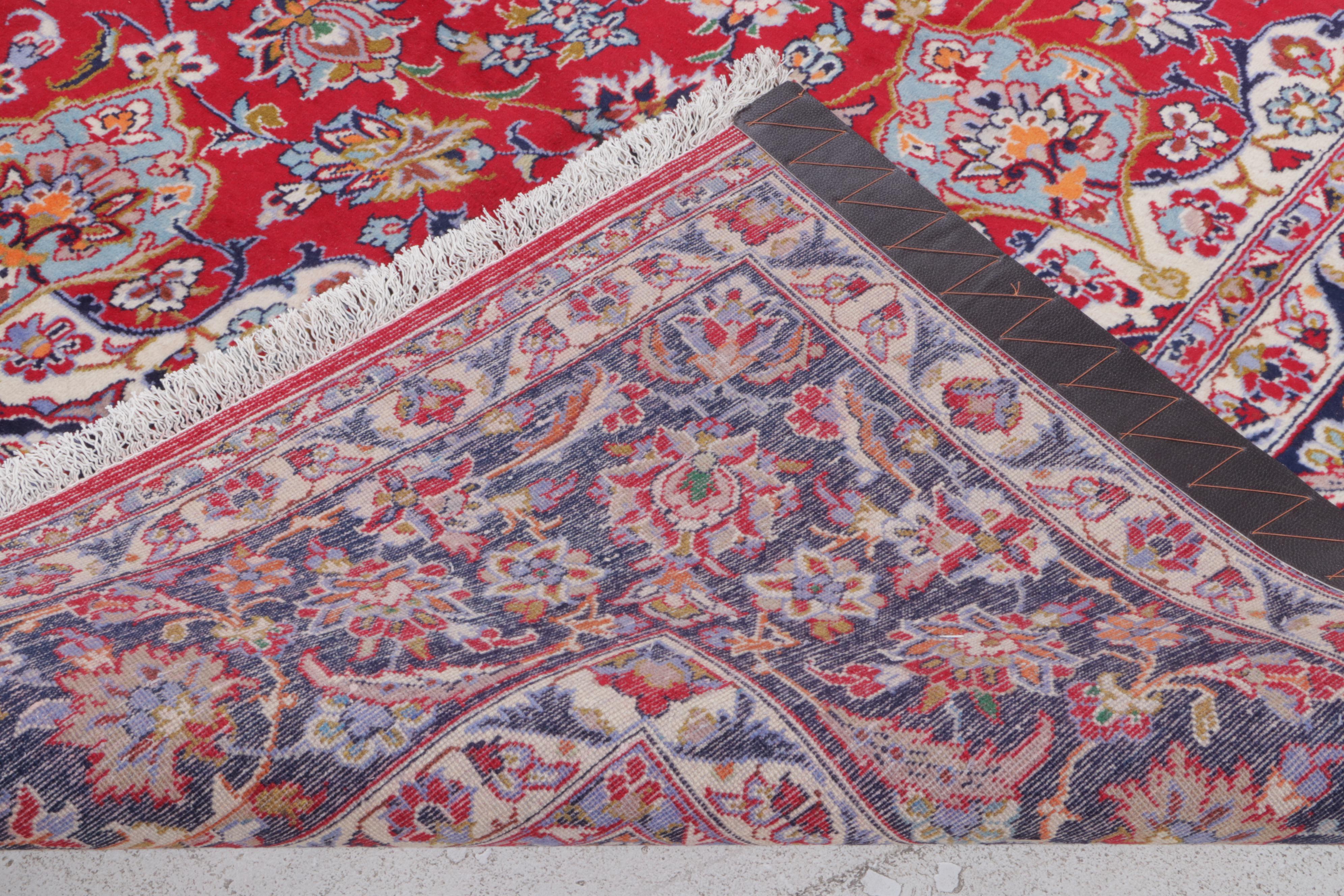 10'9 x 15'5 Hand-Knotted Persian Kashan Room Sized Rug