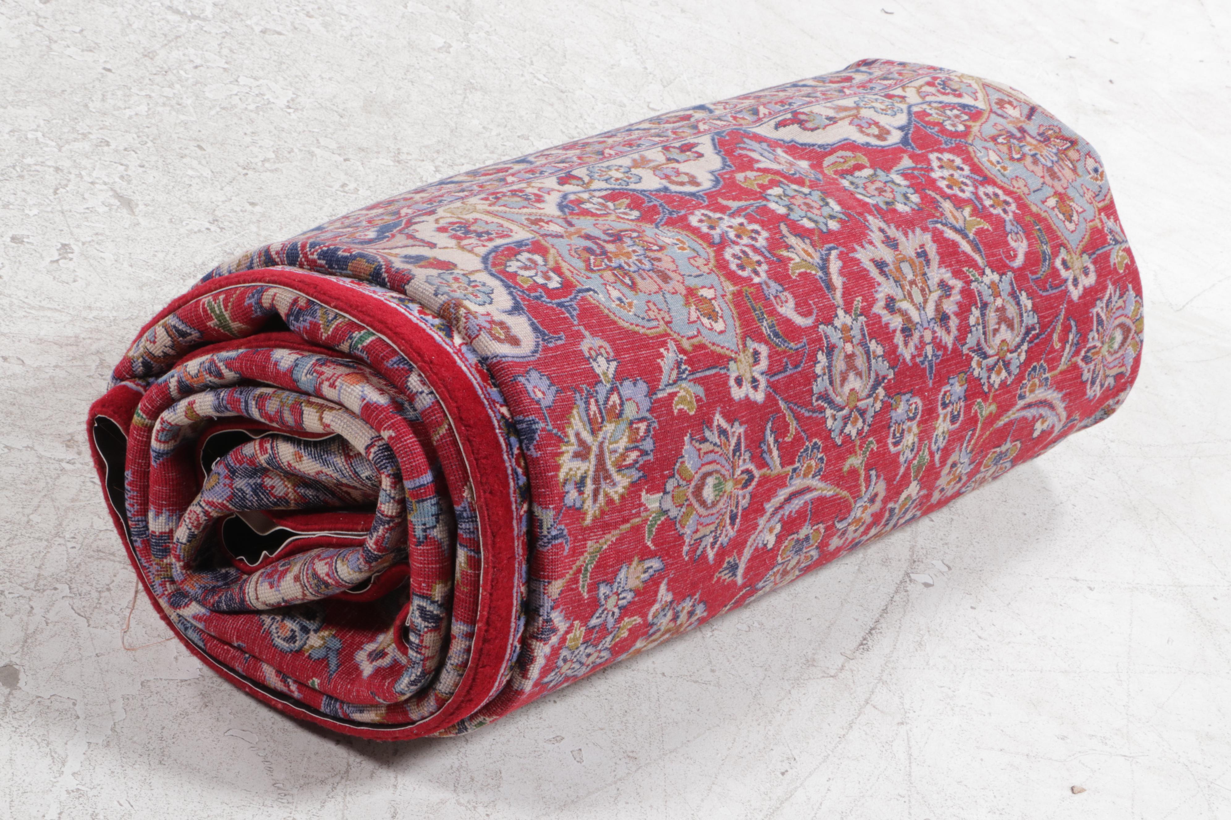 10'9 x 15'5 Hand-Knotted Persian Kashan Room Sized Rug