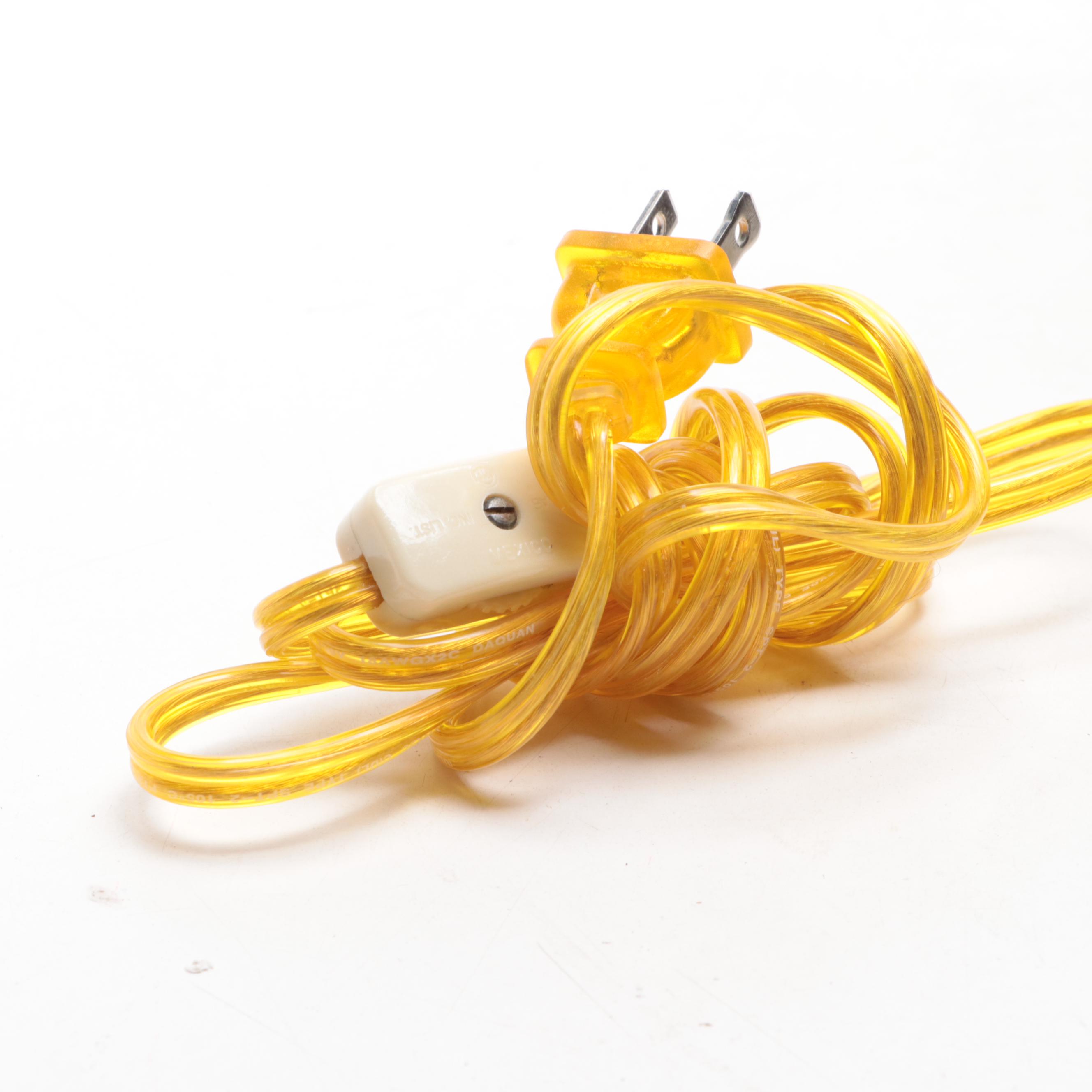 Enameled Distressed Earthenware Tea Canister Shape Table Lamp