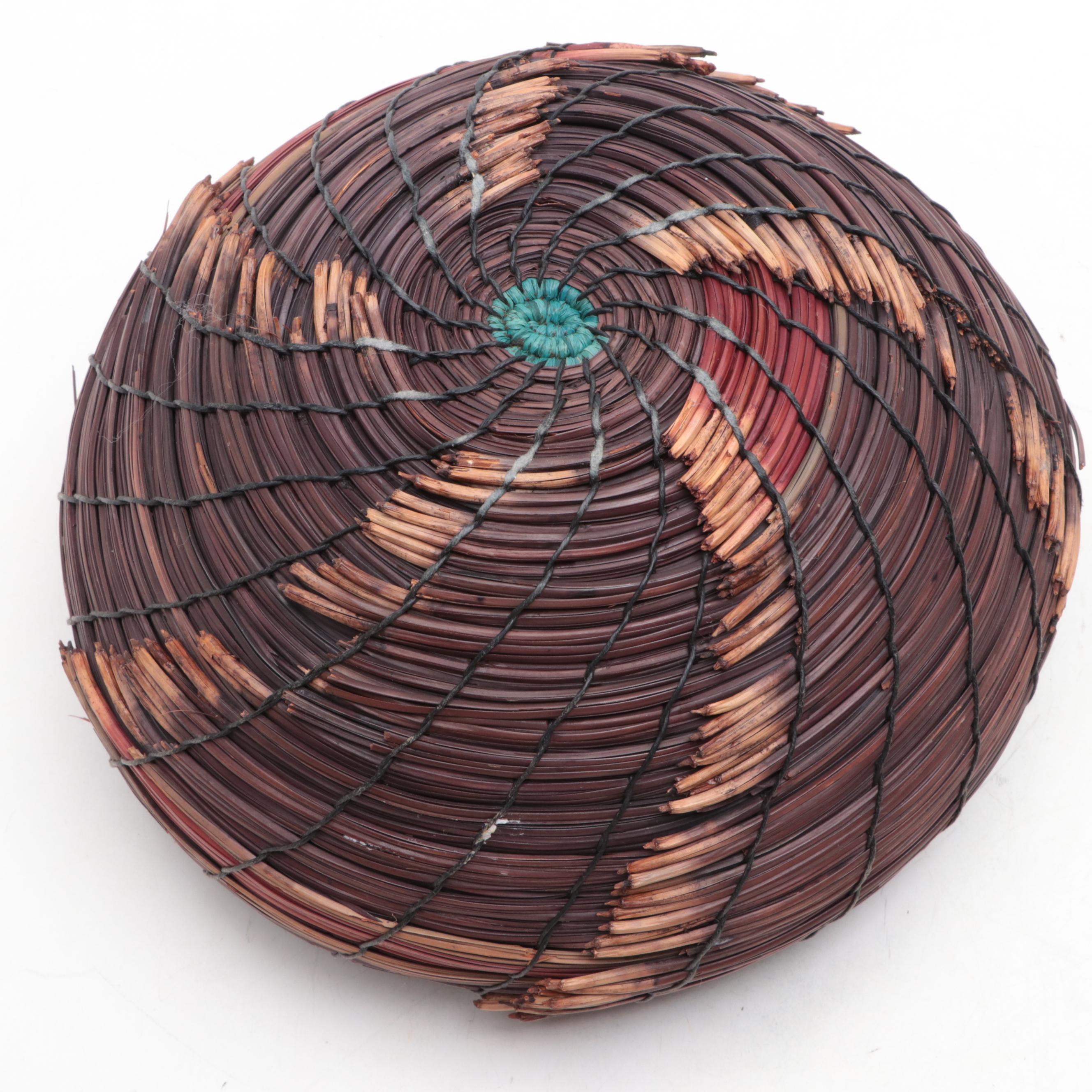 Handwoven Pine Needle and Dyed Grass Baskets