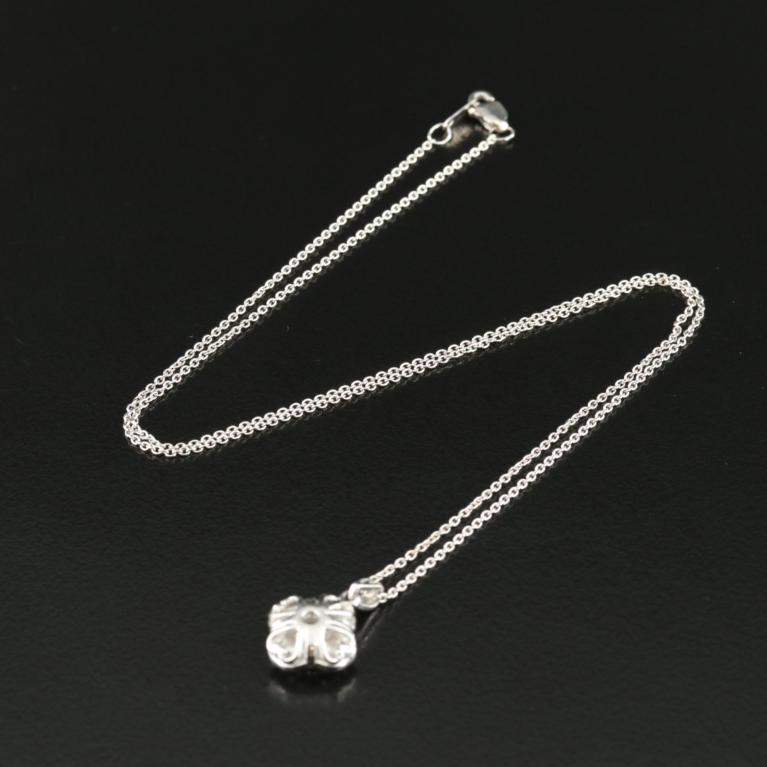 Sterling Cubic Zirconia Quatrefoil Necklace