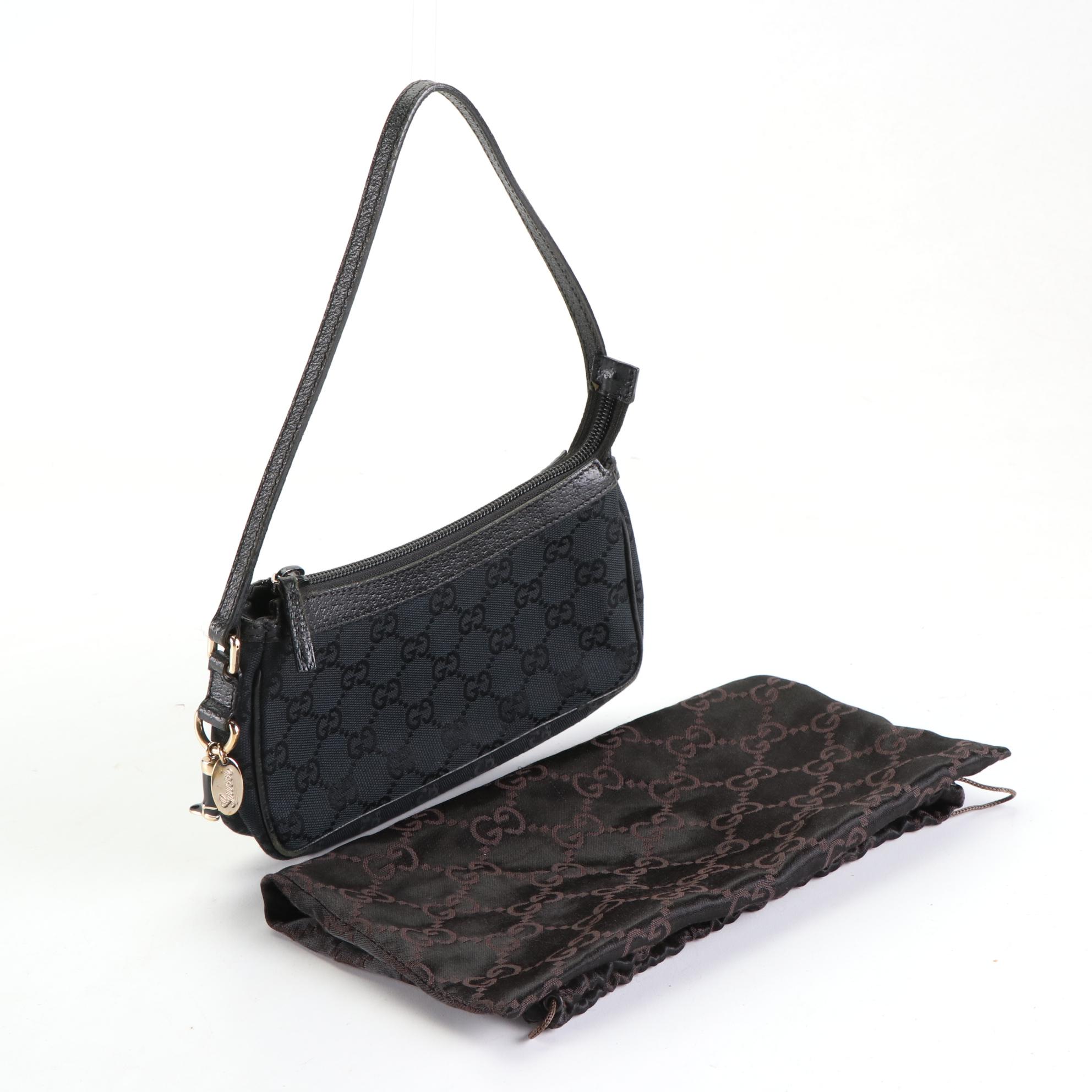 Gucci Icon GG Canvas and Cinghiale Leather Pochette Bag