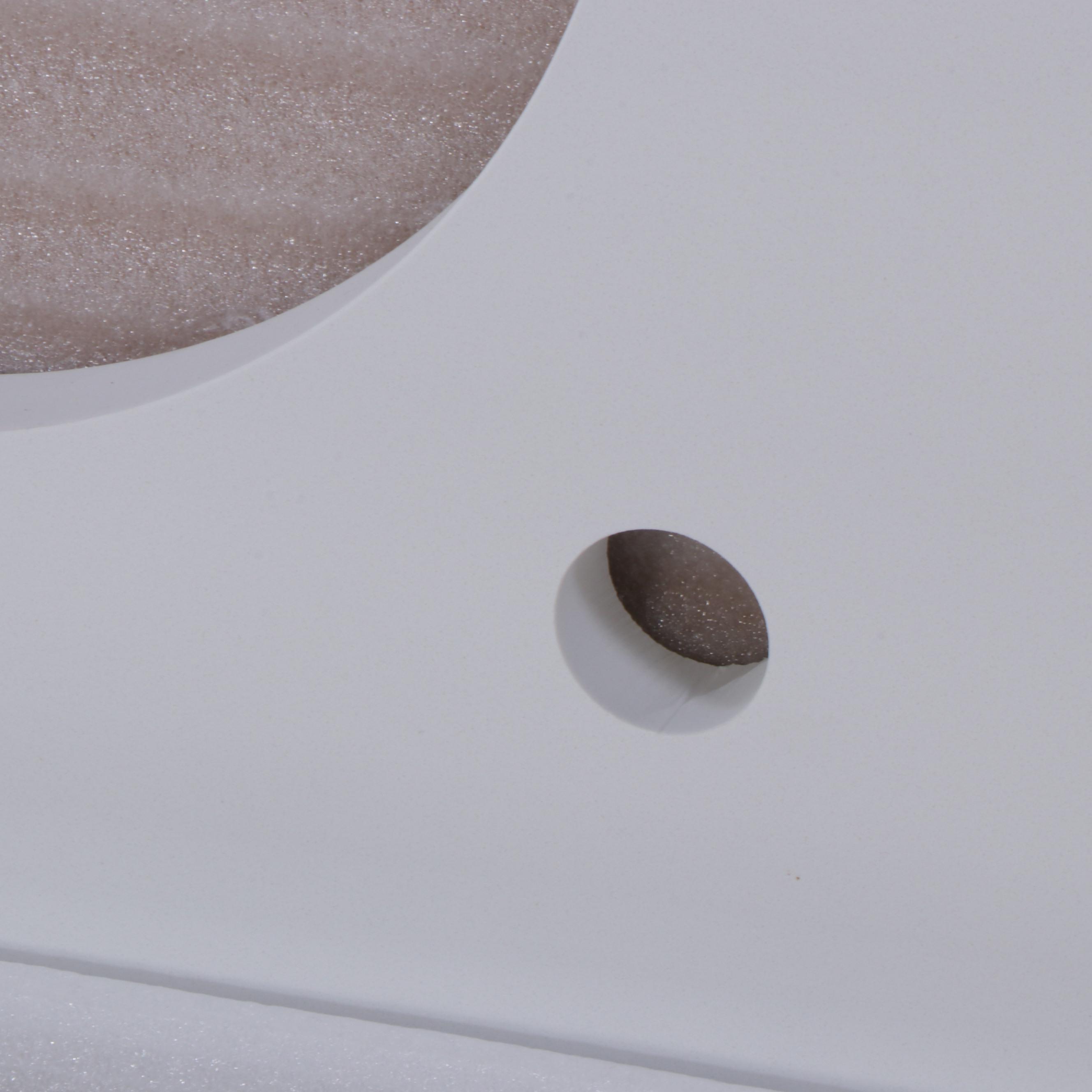 61"x 22" White Quartz Double Vanity Top for Semi-Recessed Sinks