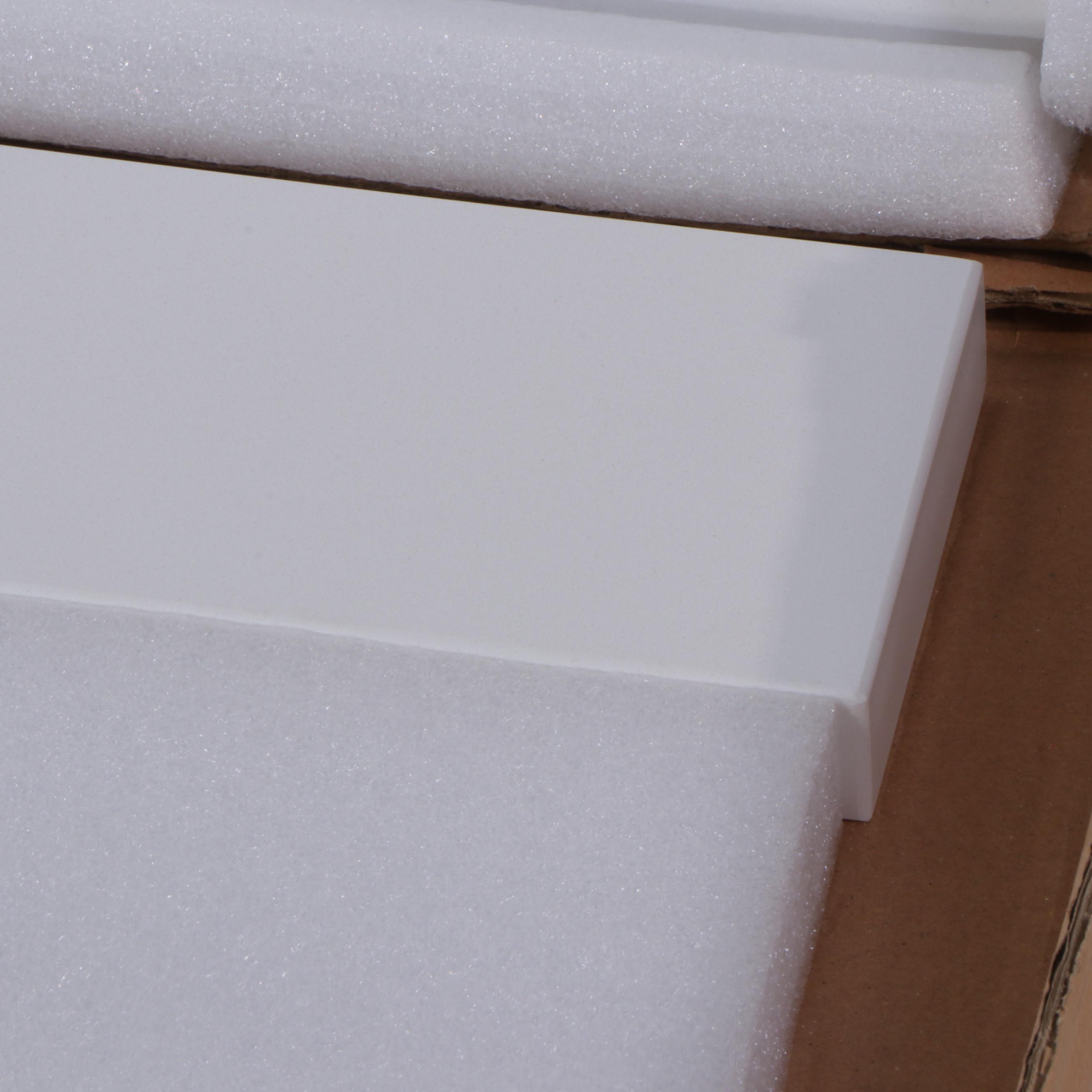 61"x 22" White Quartz Double Vanity Top for Semi-Recessed Sinks