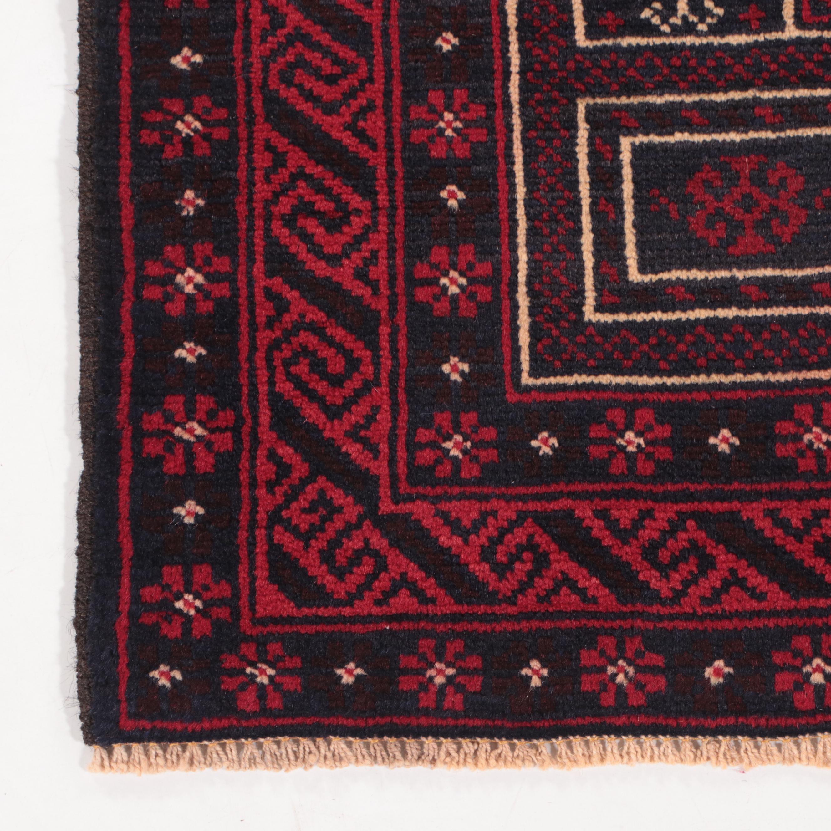 2'10 x 4'10 Hand-Knotted Afghan Baluch Prayer Rug