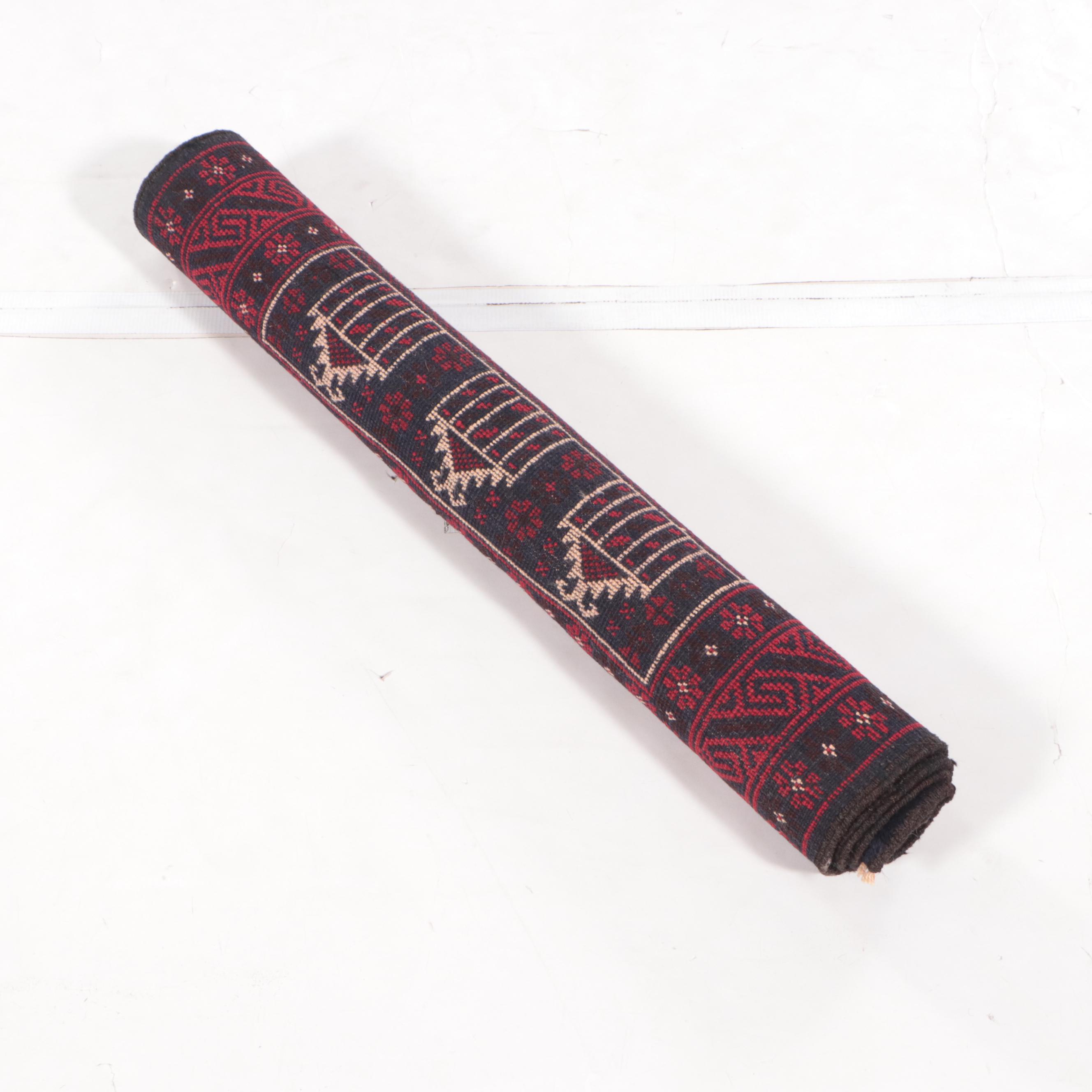 2'10 x 4'10 Hand-Knotted Afghan Baluch Prayer Rug