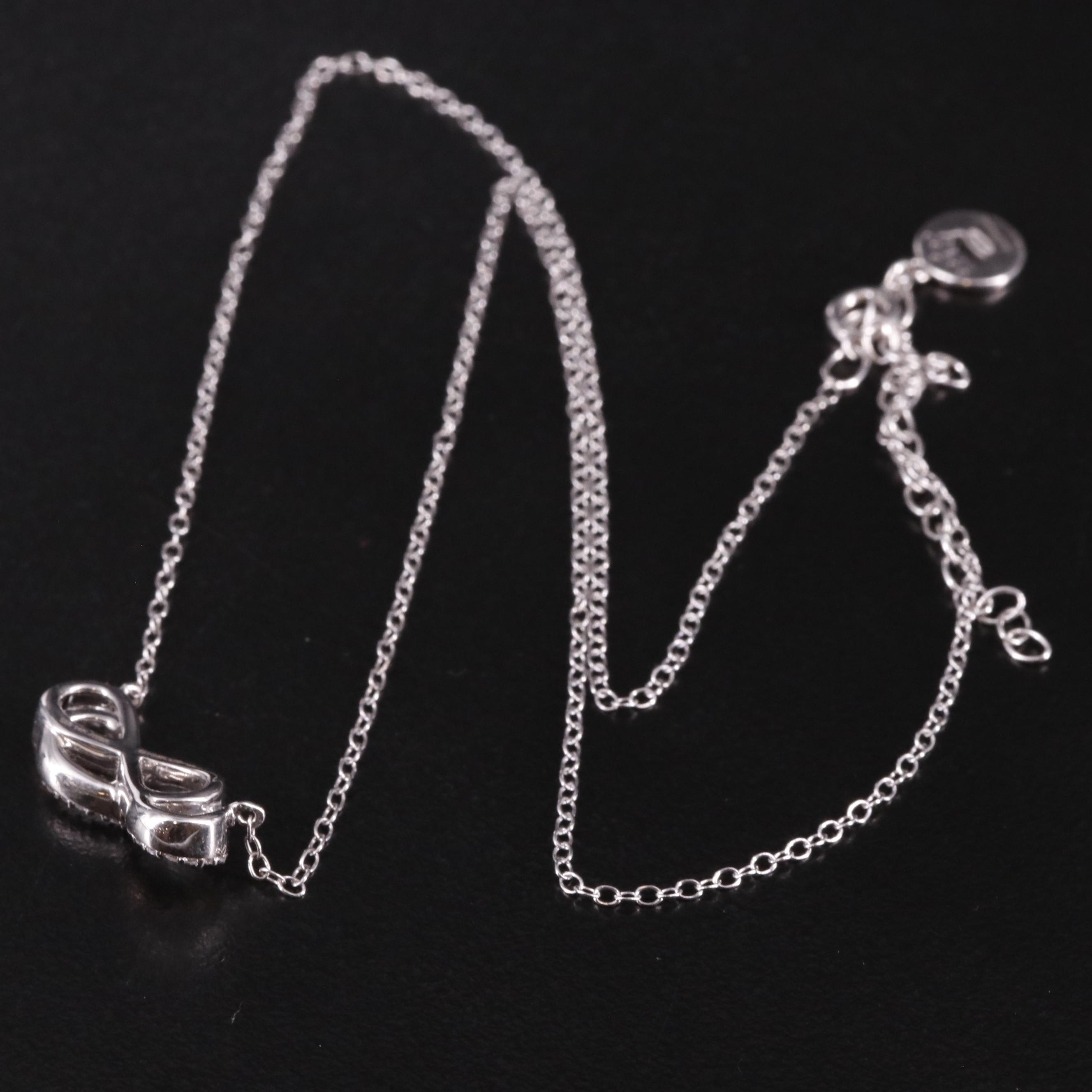 Sterling Diamond Double Infinity Necklace with 14K Accent