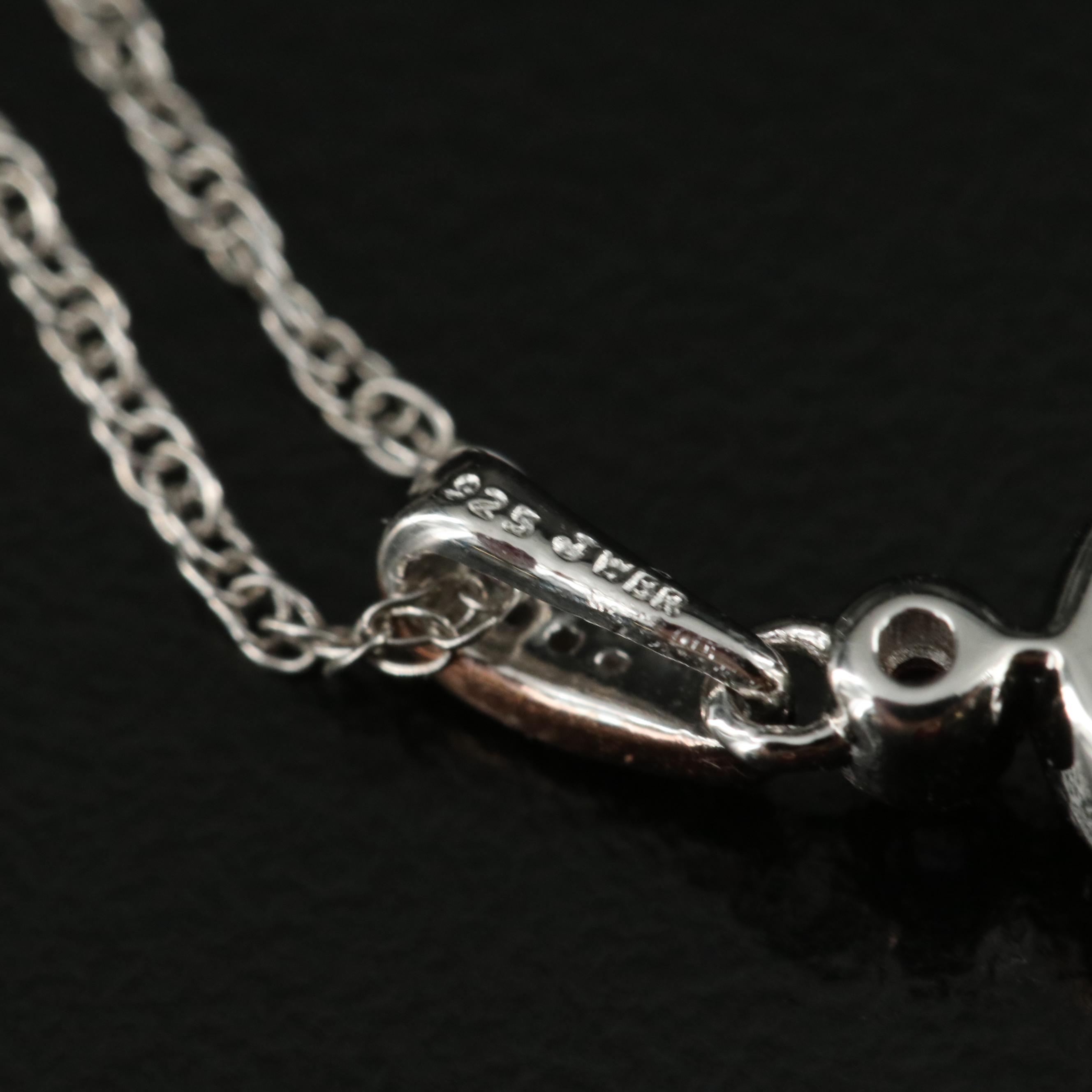 Sterling Opal and Sapphire Pendant Necklace