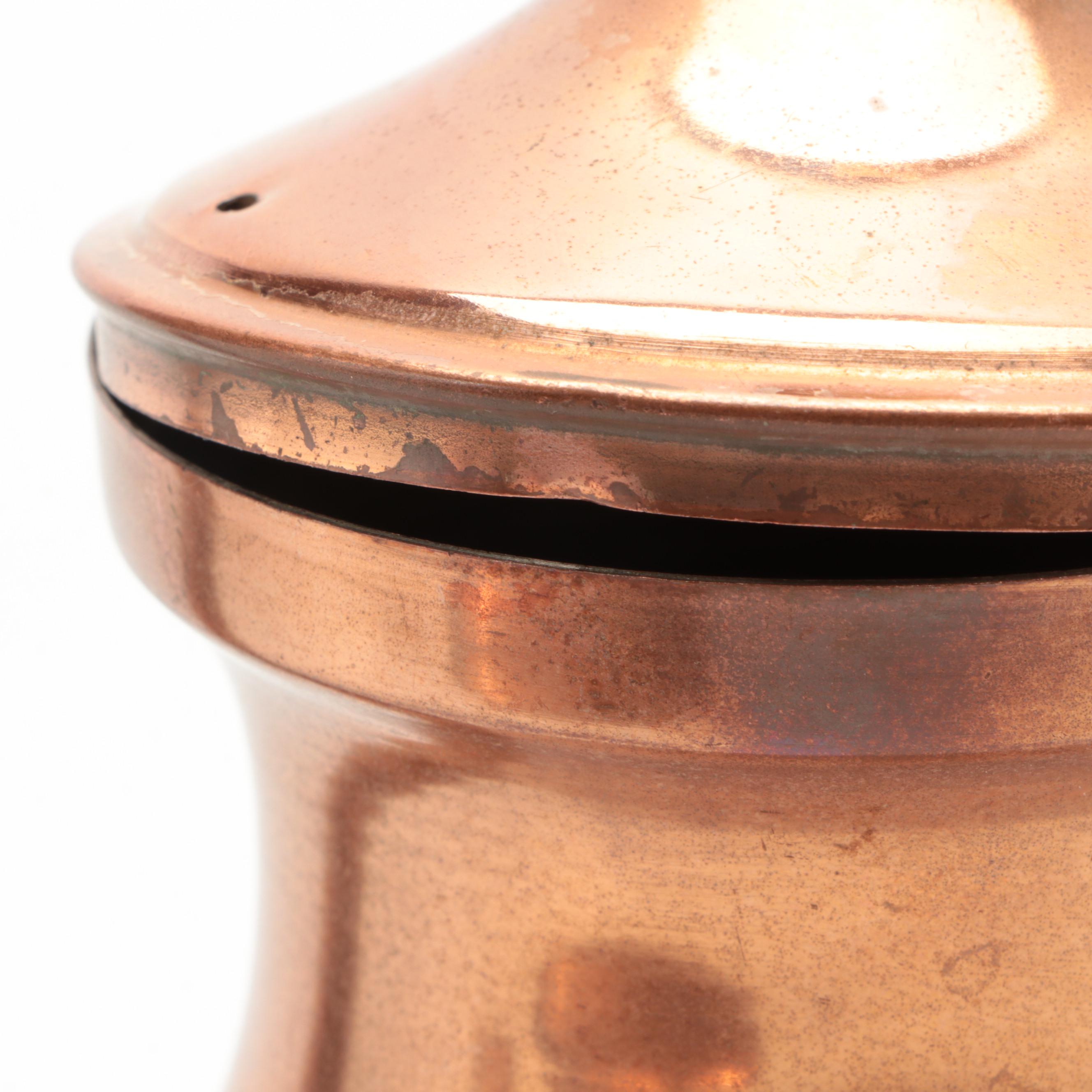 ODI Portuguese Copper Teapot with Sugar, Creamer with Serving Tray