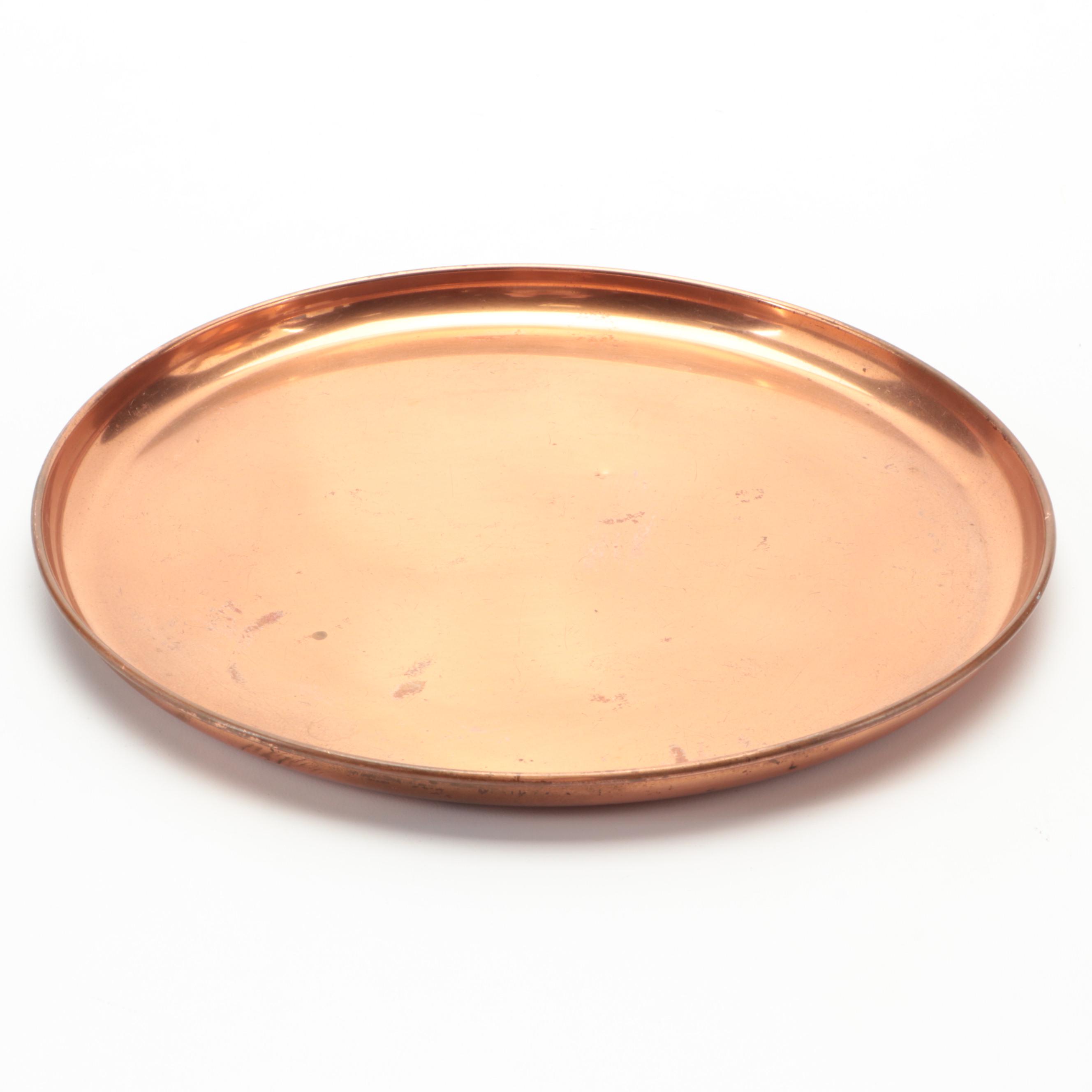 ODI Portuguese Copper Teapot with Sugar, Creamer with Serving Tray