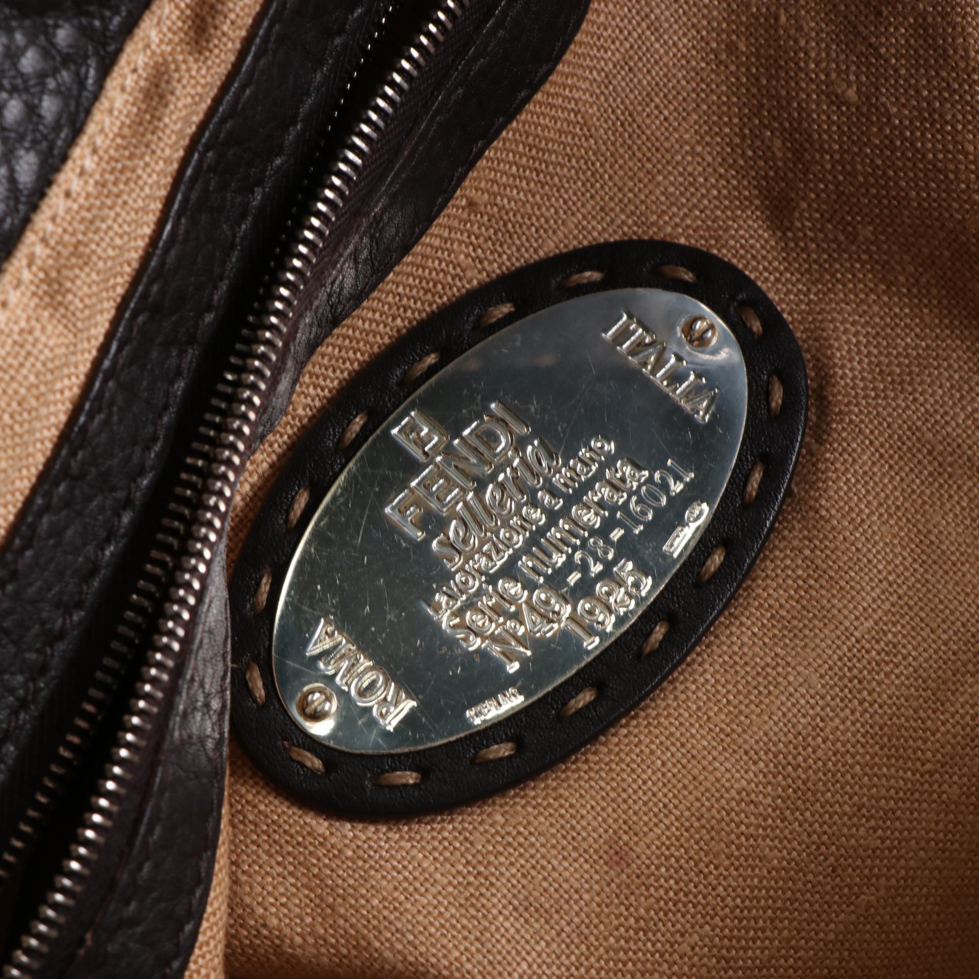 Fendi Buckle Print Coated Canvas and Leather Tote