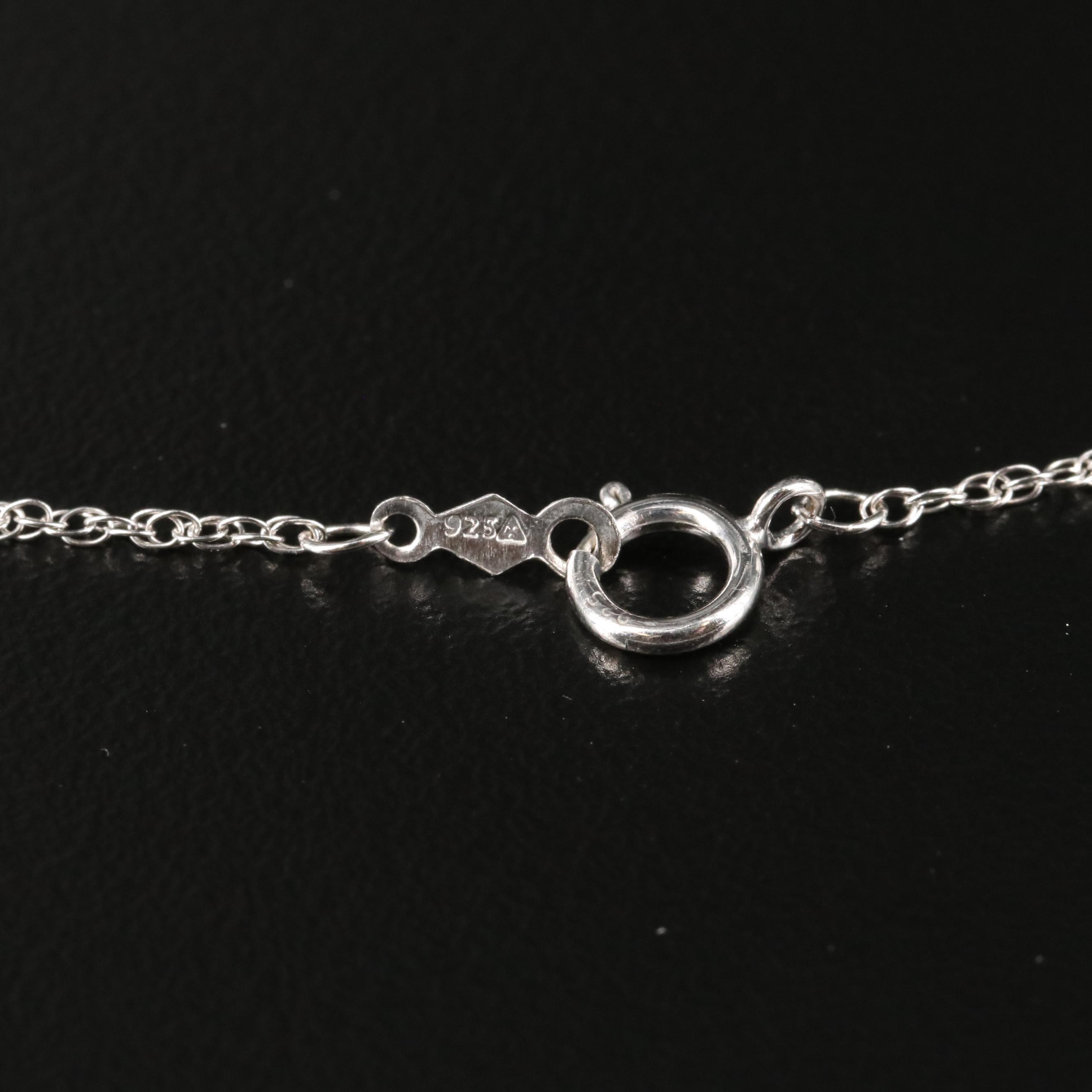 Sterling Cubic Zirconia Double Heart Pendant Necklace