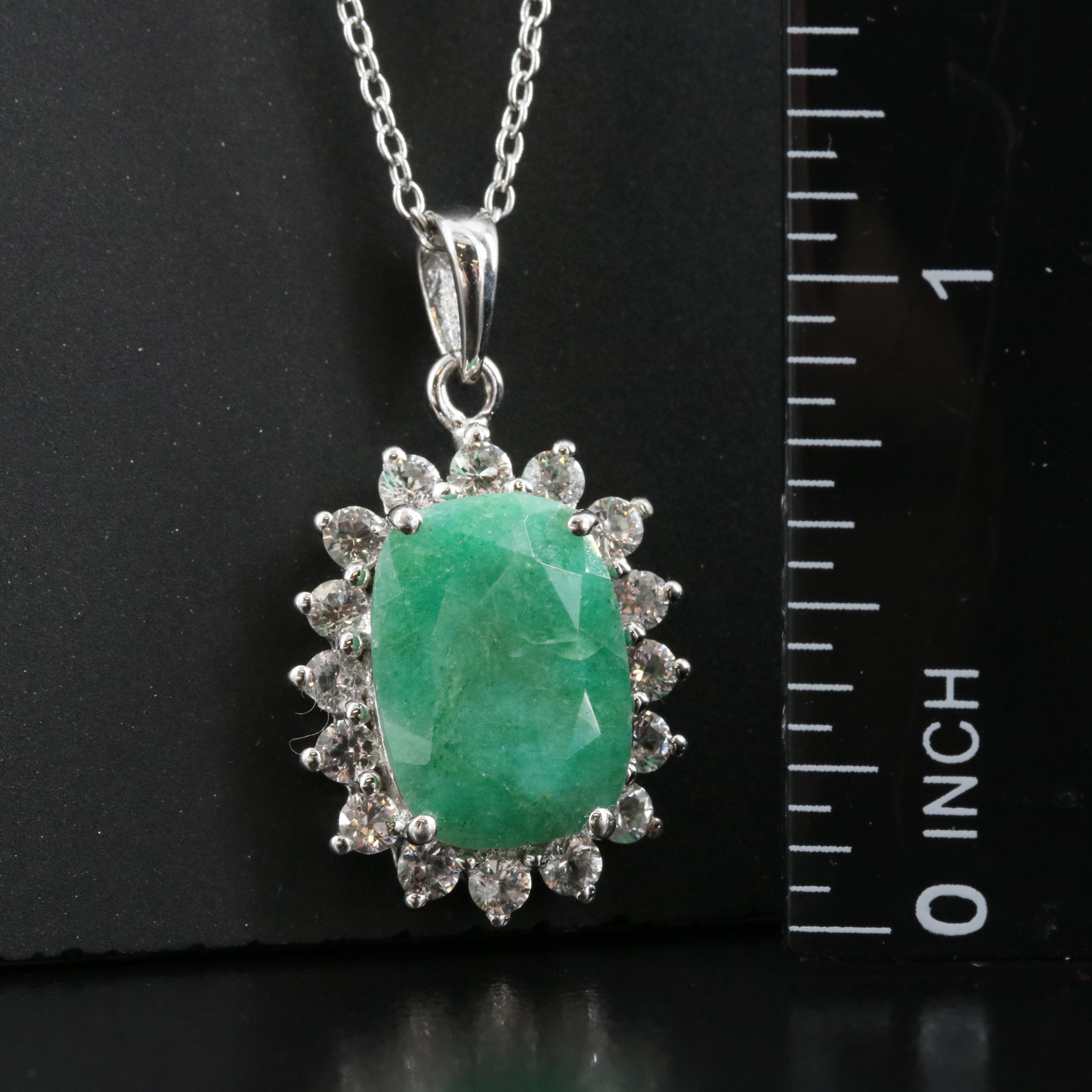 Sterling Beryl and Topaz Pendant Necklace