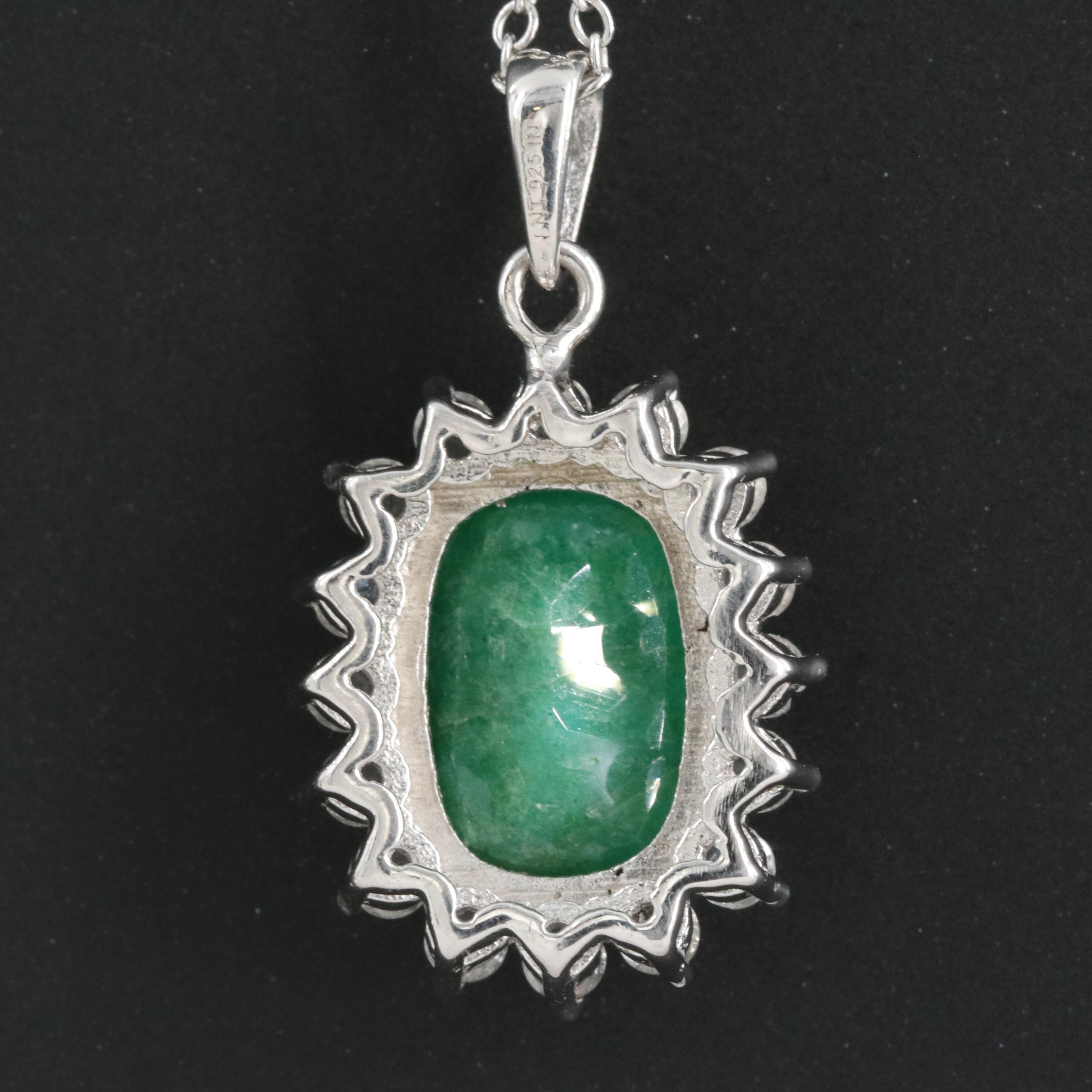 Sterling Beryl and Topaz Pendant Necklace