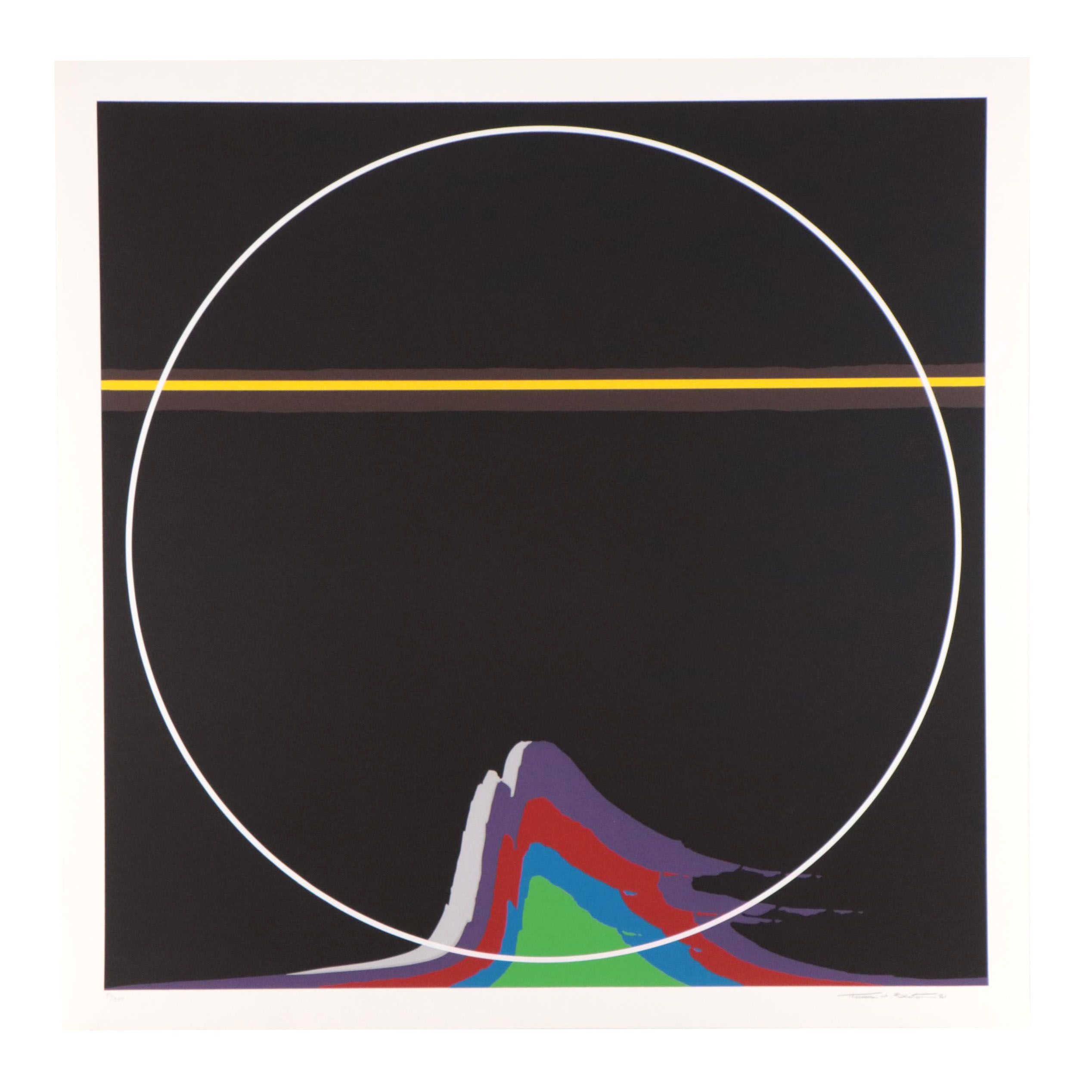 Thomas Whelan Benton Serigraph "Rainbow Mountain," 1981