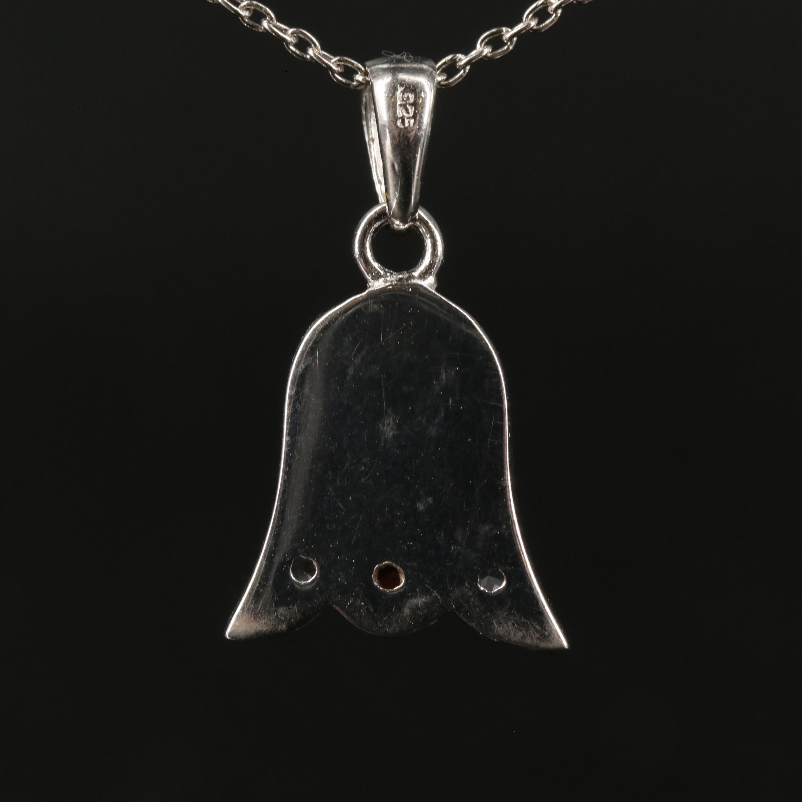 Sterling Garnet and Blue Topaz Pendant Necklace