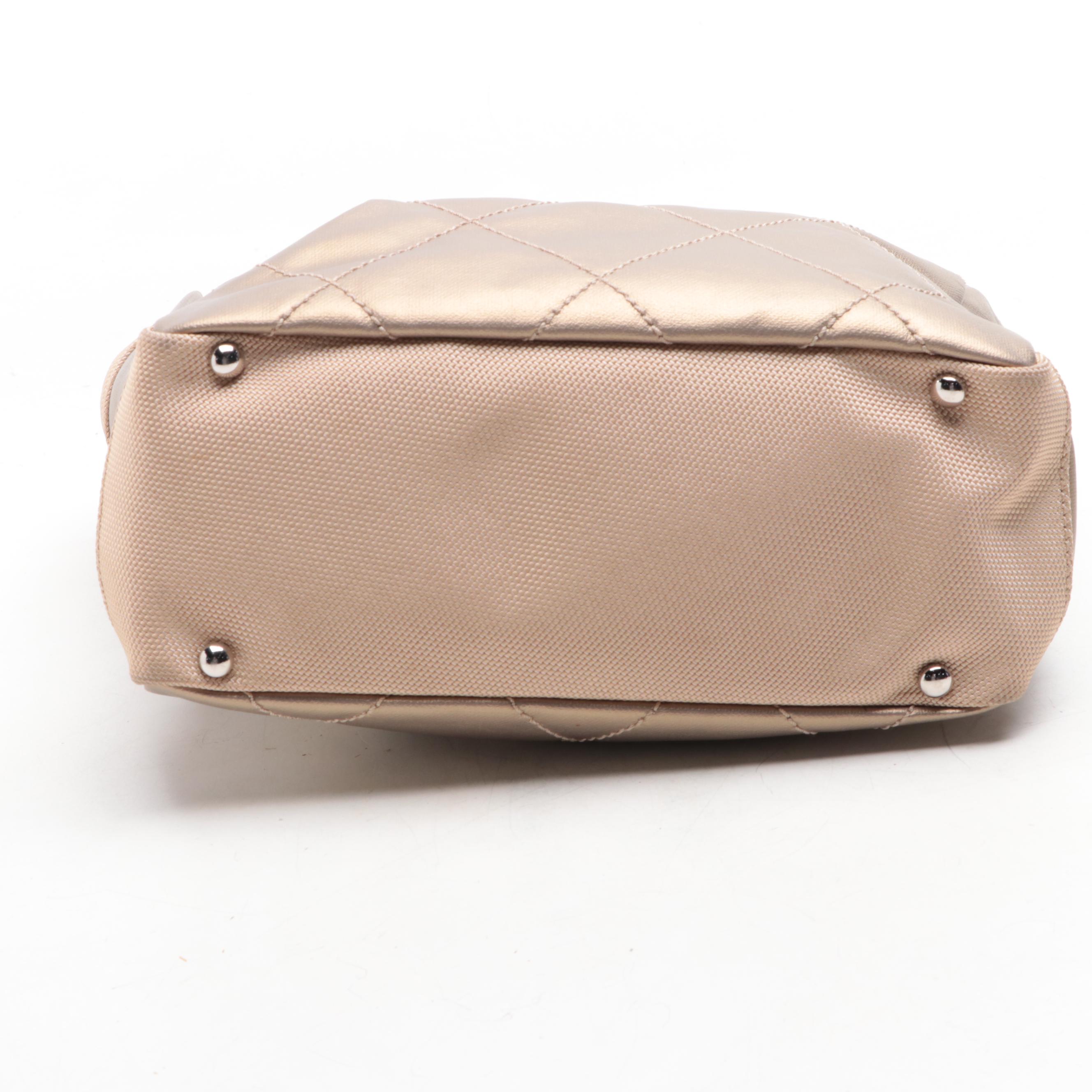 Chanel Paris Biarritz Tote Bag in Metallic Quilted Coated Canvas