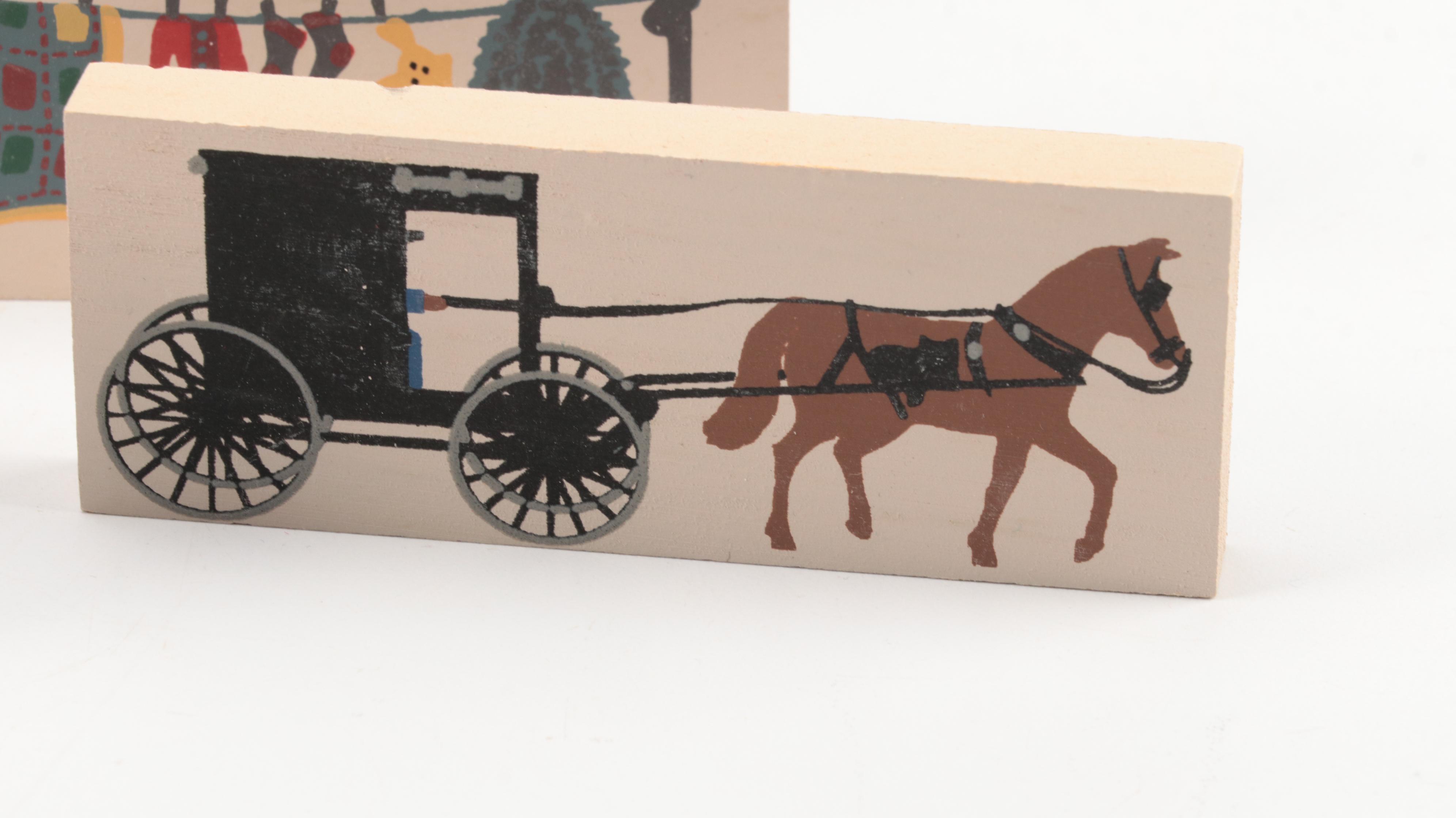 The Cat's Meow "Tabor House" and Other Wooden Souvenir Figures