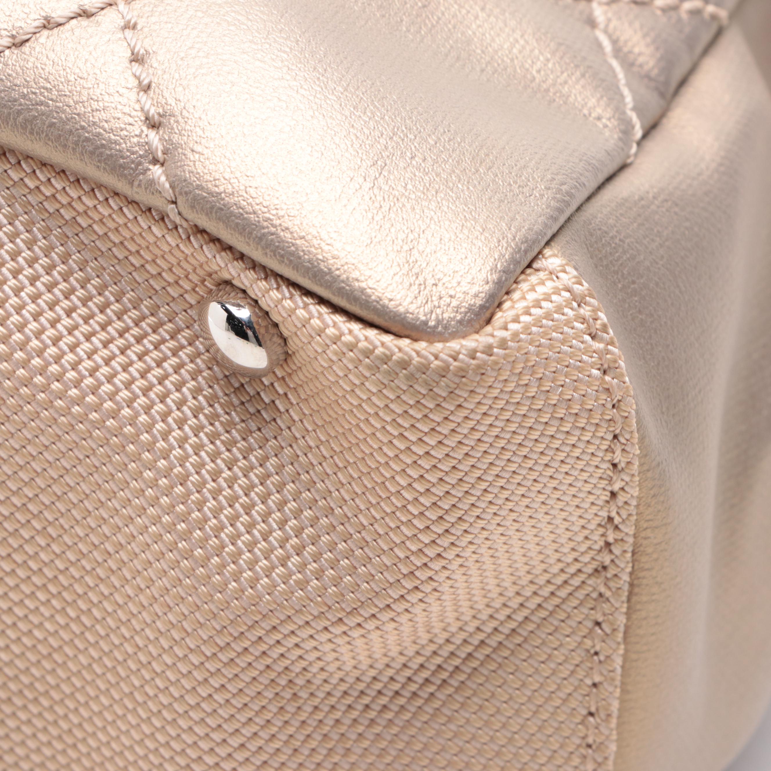 Chanel Paris Biarritz Tote Bag in Metallic Quilted Coated Canvas