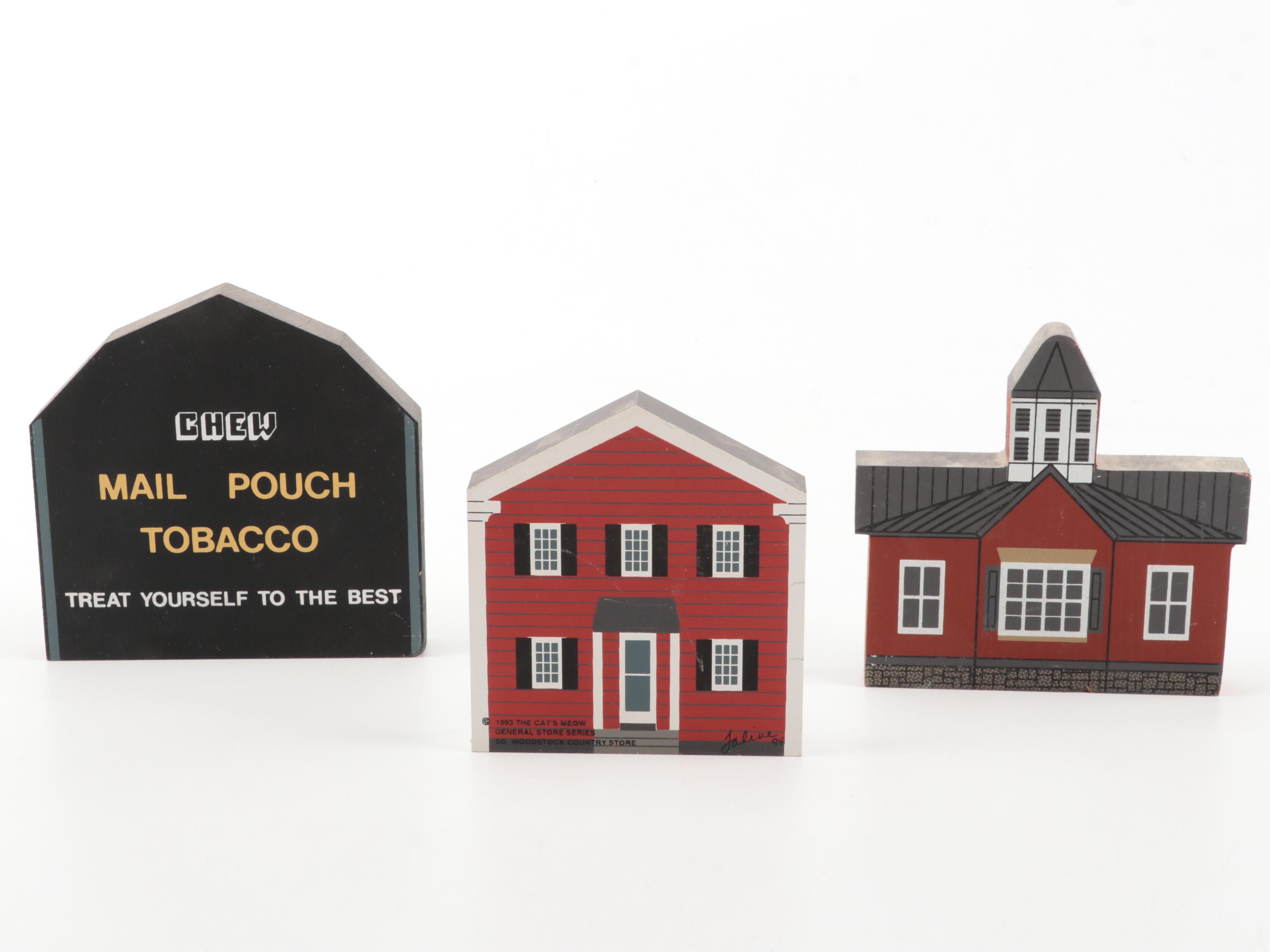 The Cat's Meow "Tabor House" and Other Wooden Souvenir Figures