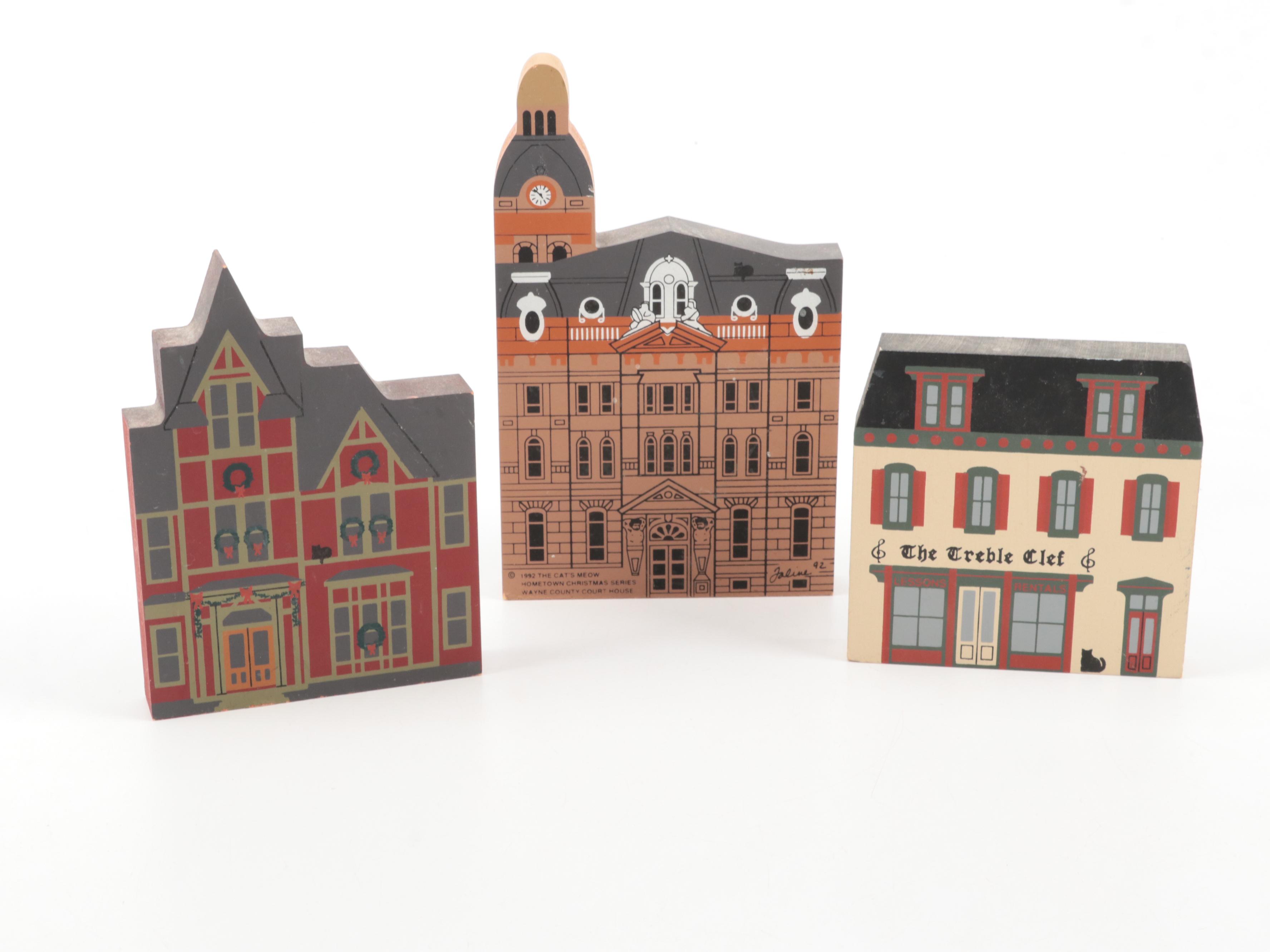 The Cat's Meow "Tabor House" and Other Wooden Souvenir Figures