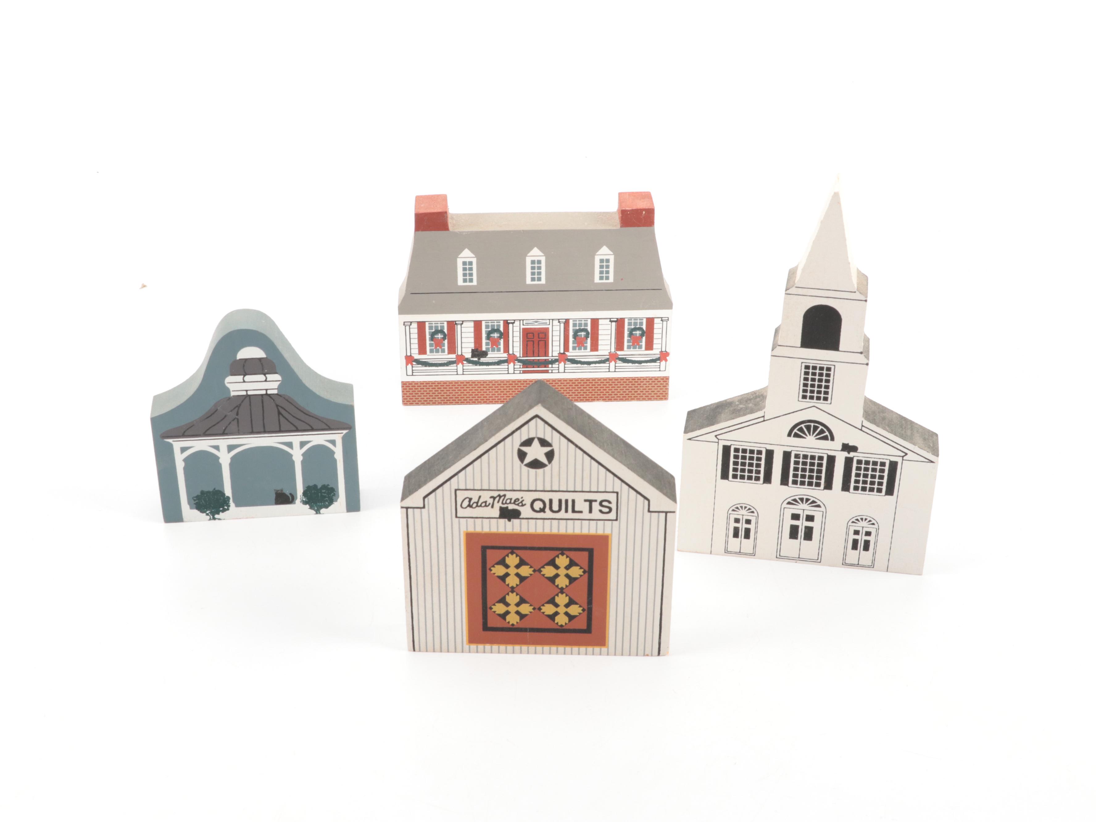 The Cat's Meow "Tabor House" and Other Wooden Souvenir Figures