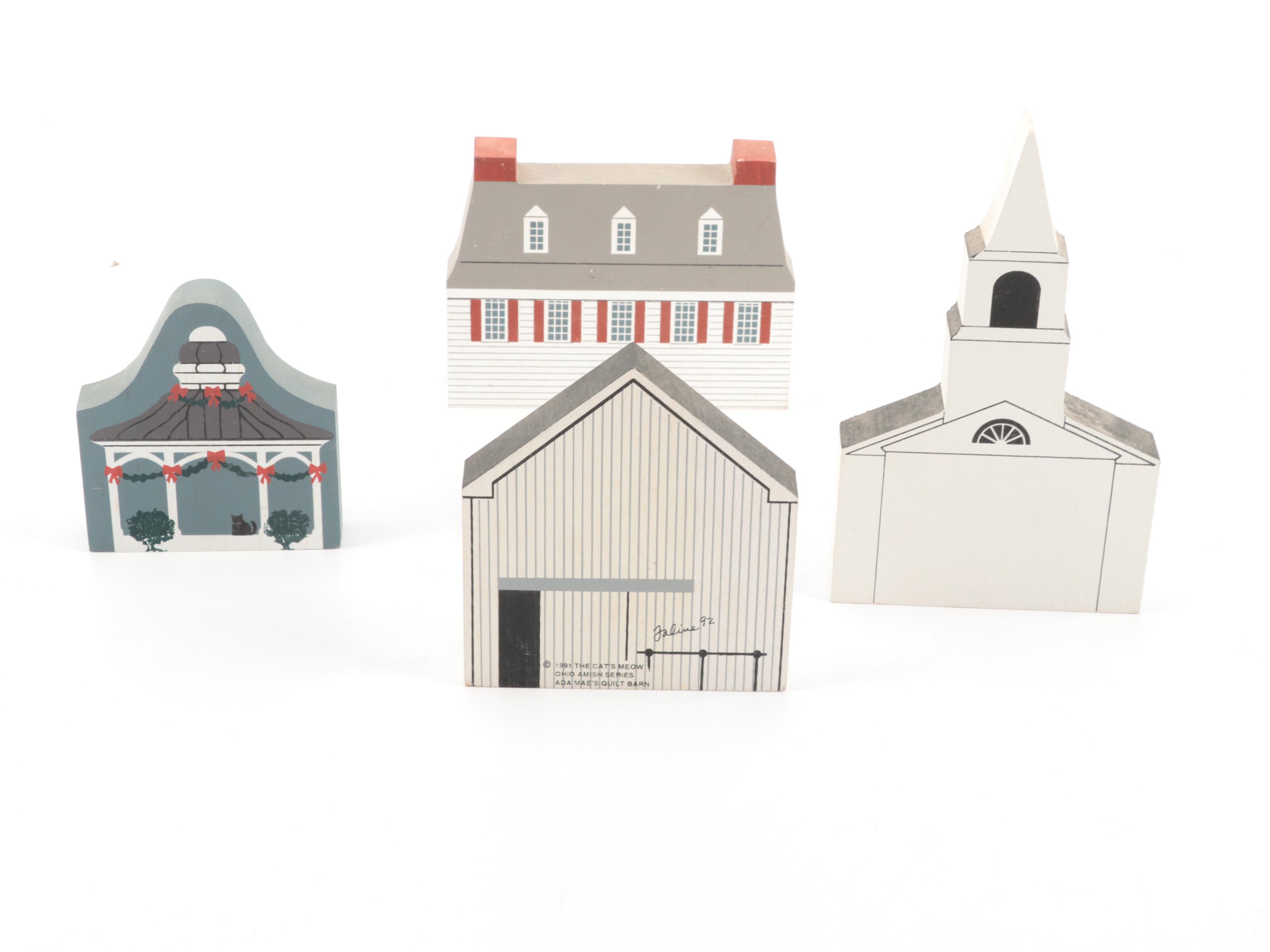 The Cat's Meow "Tabor House" and Other Wooden Souvenir Figures