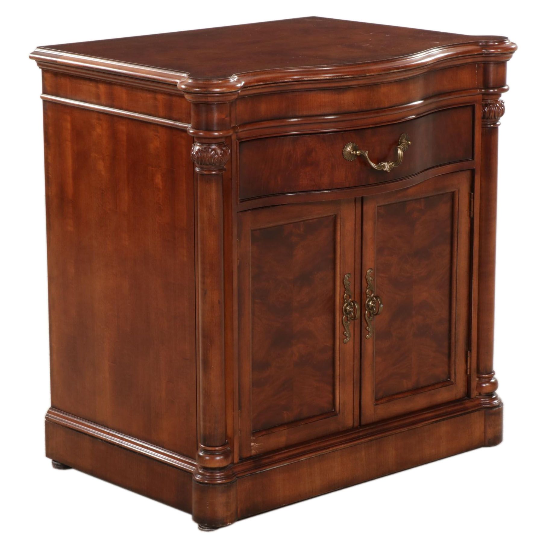 Henredon Mahogany-Veneered Side Cabinet with Sliding Top