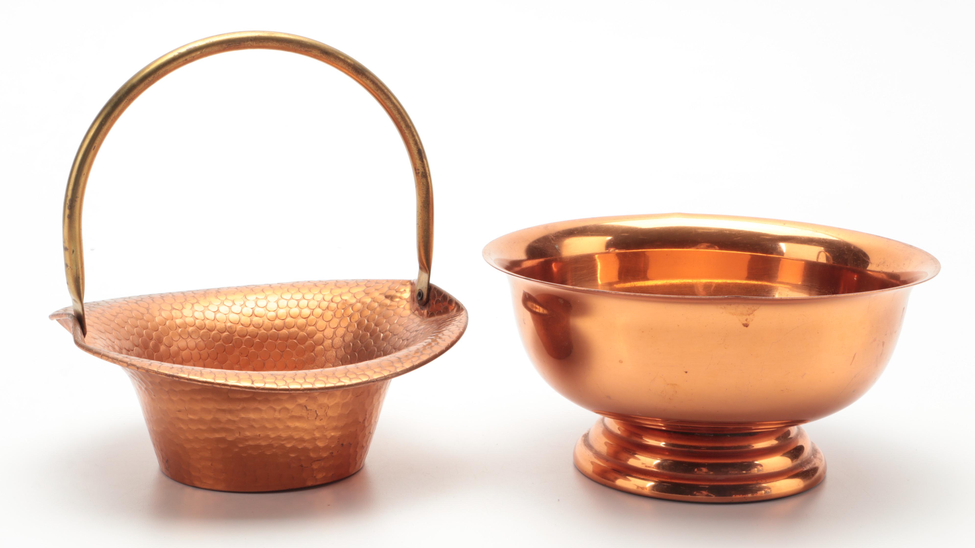 Teleflora "Le Saucier" Copper Sauce Pan with More Copper Containers