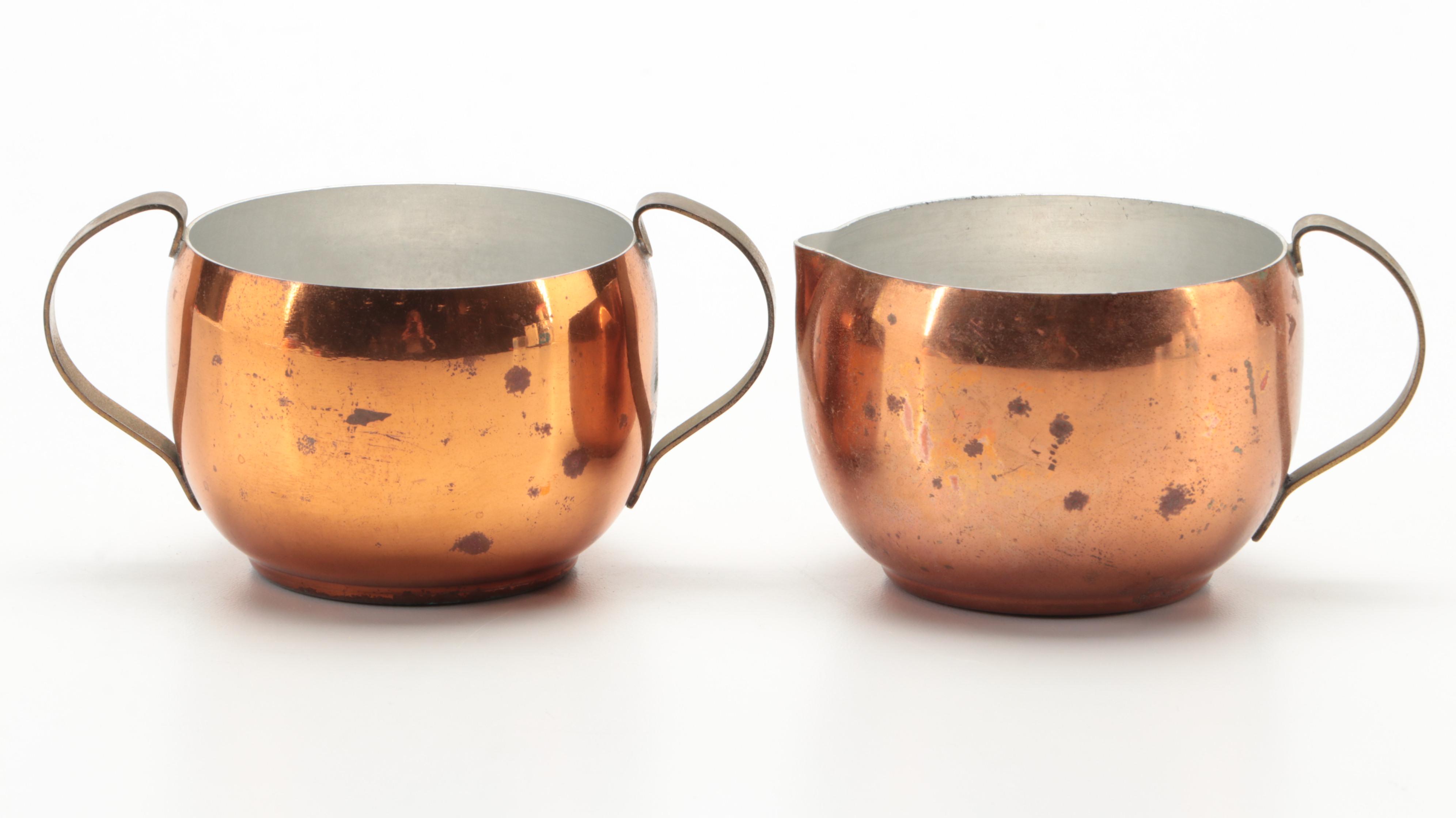 Teleflora "Le Saucier" Copper Sauce Pan with More Copper Containers